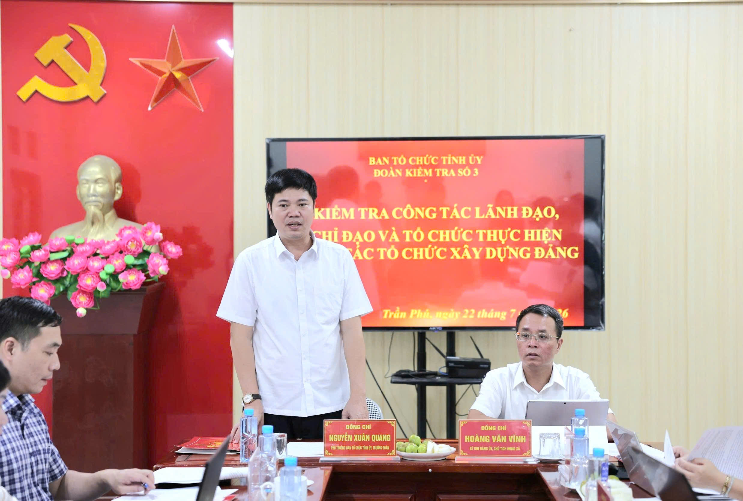 Đoàn Kiểm tra số 3 của Ban Tổ chức Tỉnh ủy làm việc tại xã Trần Phú
