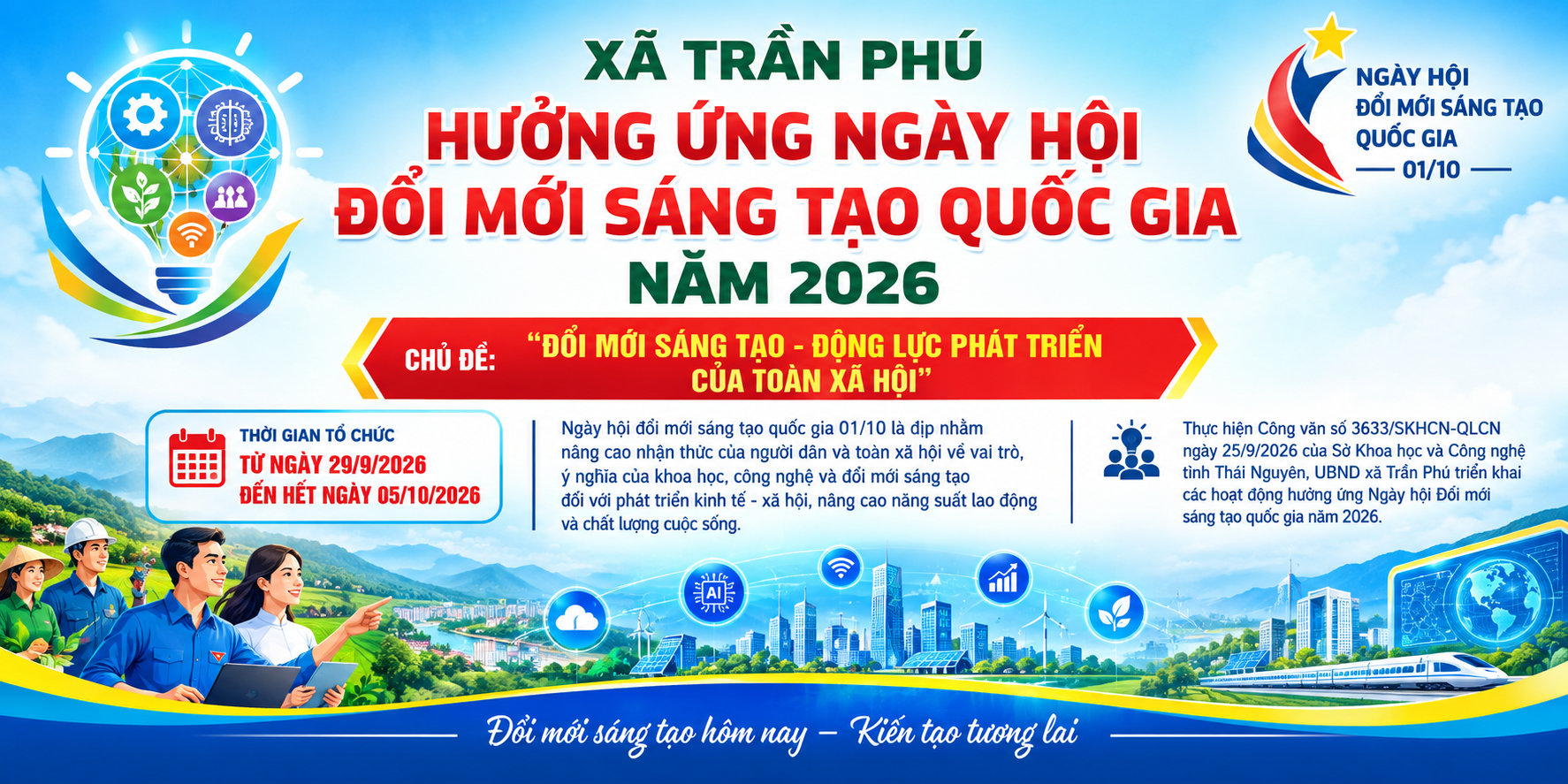 Xã Trần Phú hưởng ứng Ngày hội đổi mới sáng tạo Quốc gia năm 2026