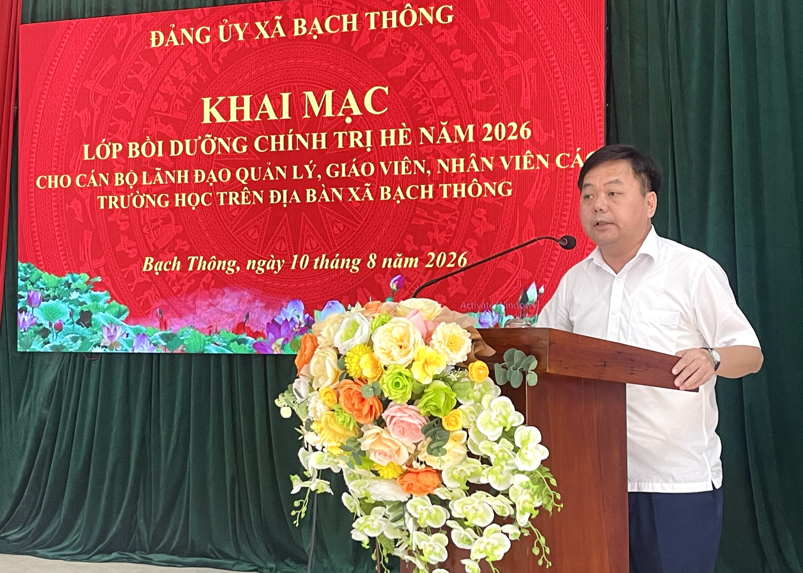 Bạch Thông tổ chức khai mạc lớp bồi dưỡng, tập huấn chính trị hè năm 2026