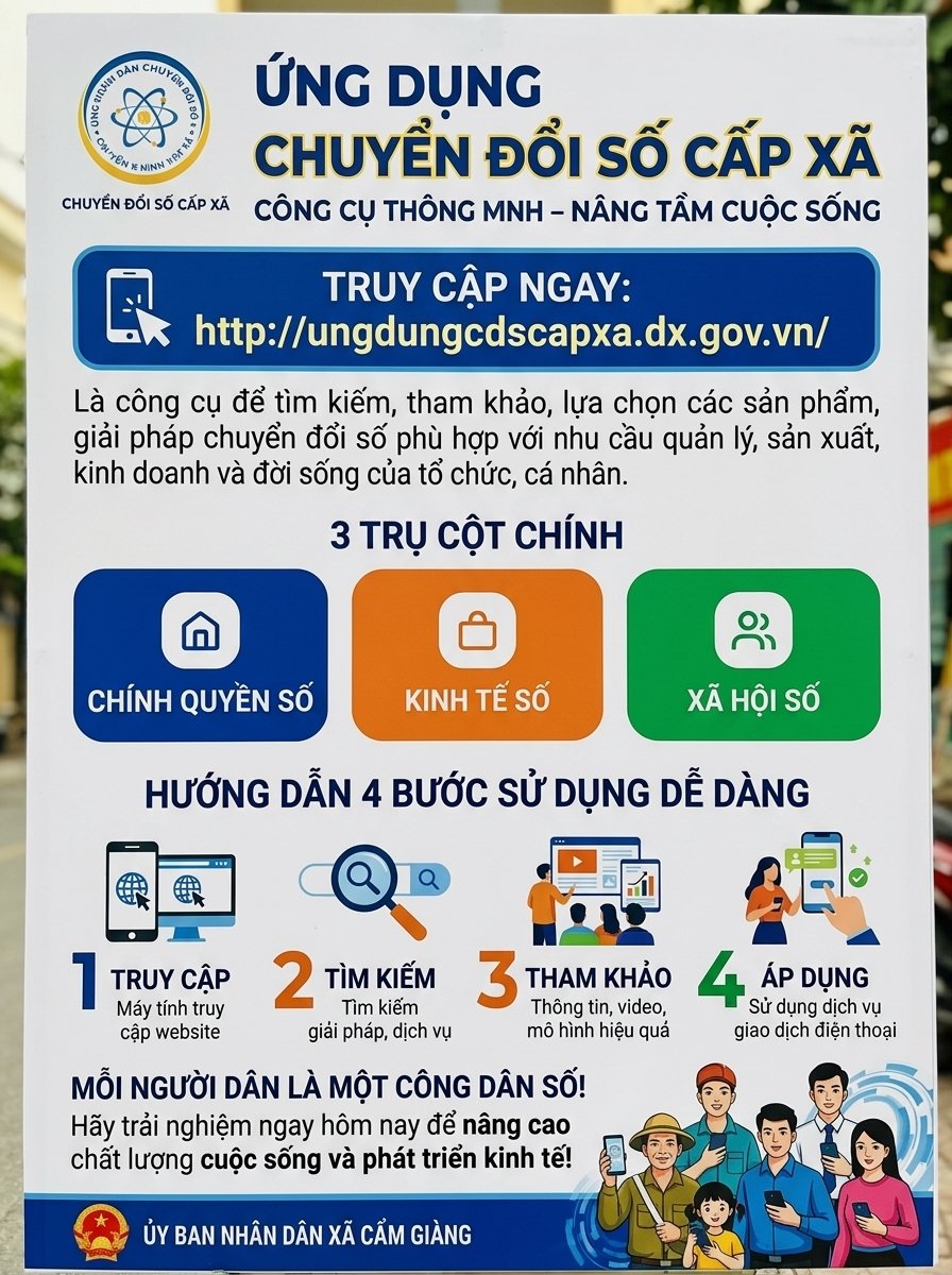 Ứng dụng Chuyển đổi số cấp xã được truy cập tại địa chỉ