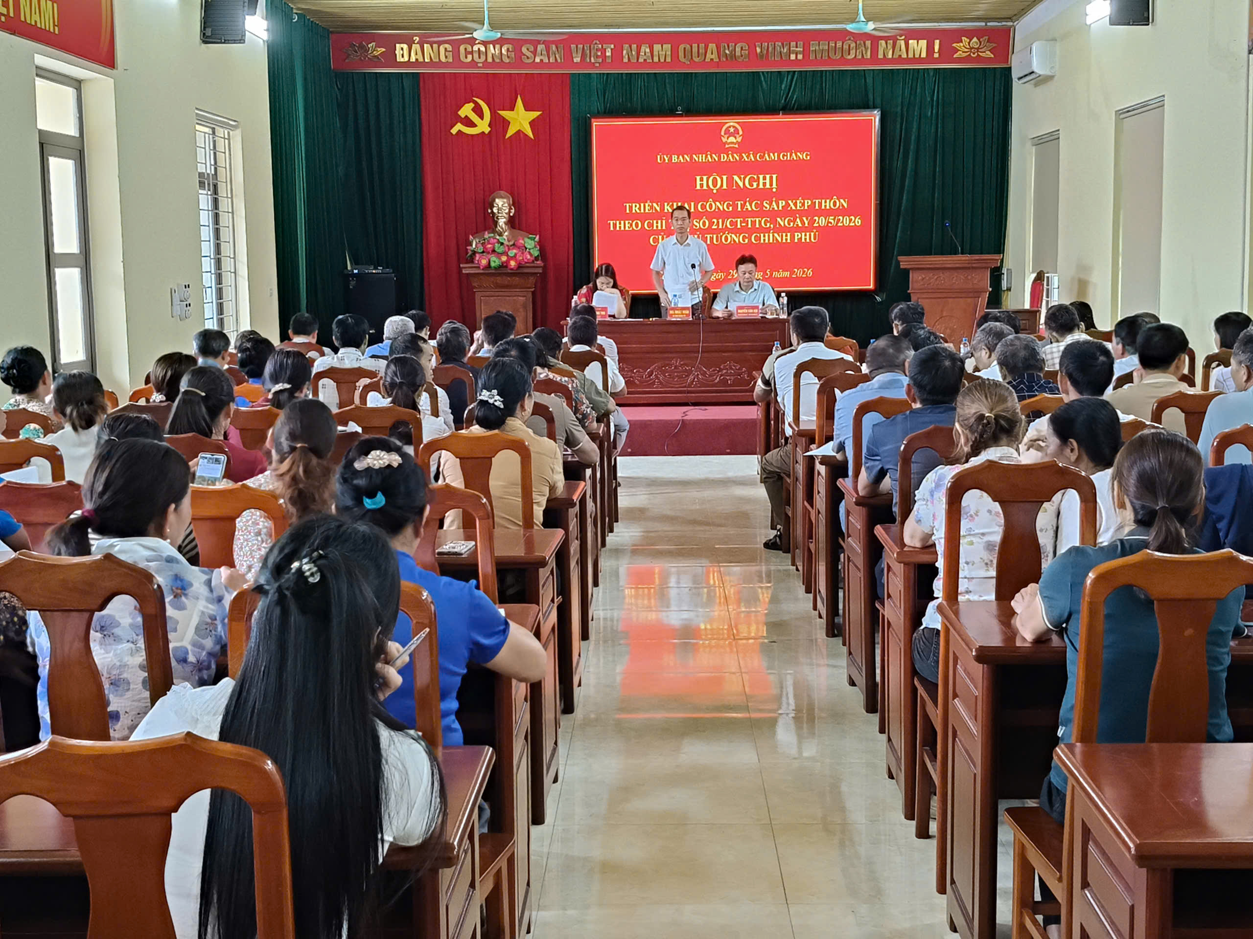 XÃ CẨM GIÀNG TRIỂN KHAI CÔNG TÁC SẮP XẾP THÔN THEO CHỈ THỊ SỐ 21/CT-TTG NGÀY 20/5/2026 CỦA THỬ TƯỚNG CHÍNH PHỦ