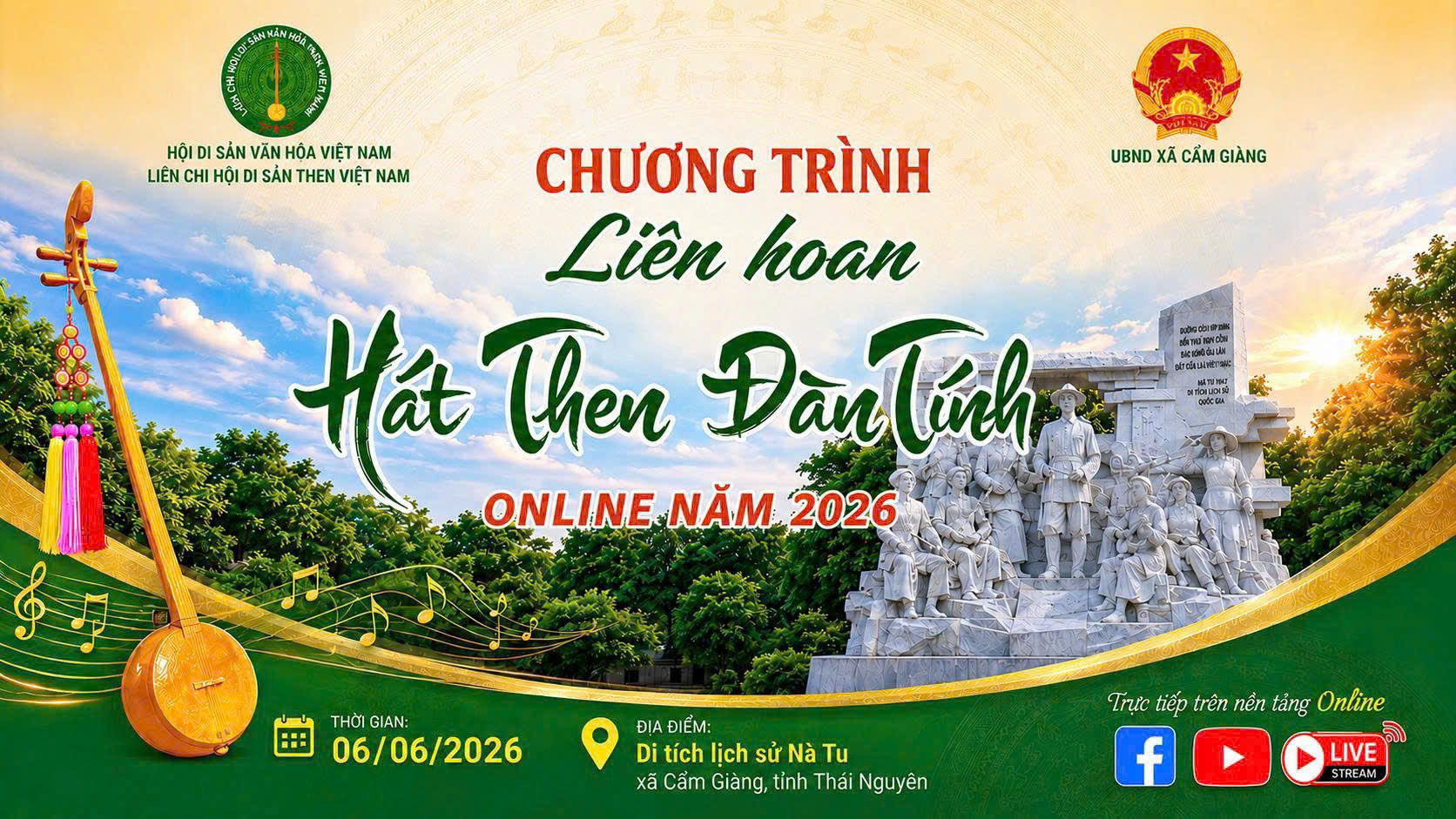 KẾ HOẠCH Tham gia, phối hợp tổ chức Cuộc thi hát Then đàn tính và chương trình công diễn nghệ thuật hát then đàn tính Kỷ niệm 115 năm Ngày Bác Hồ ra đi tìm đường cứu nước (05/6/1911 – 05/6/2026)