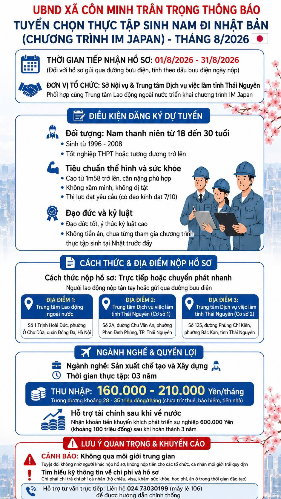 THÔNG BÁO TUYỂN CHỌN ỨNG VIÊN ĐIỀU DƯỠNG, NHÂN  VIÊN CHĂM SÓC SANG LÀM VIỆC TẠI NHẬT BẢN  THEO CHƯƠNG TRÌNH EPA KHÓA 15  VÀ KẾ HOẠCH TUYỂN CHỌN THỰC TẬP SINH NAM ĐI THỰC TẬP KỸ THUẬT TẠI NHẬT BẢN