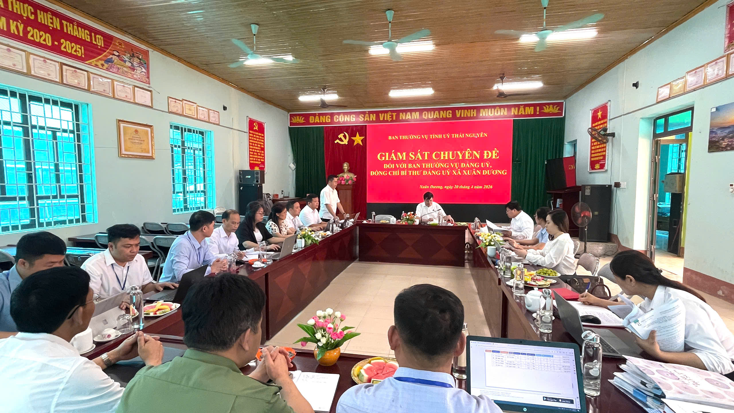 Tỉnh ủy Thái Nguyên giám sát chuyên đề đối với BTV Đảng ủy xã Xuân Dương