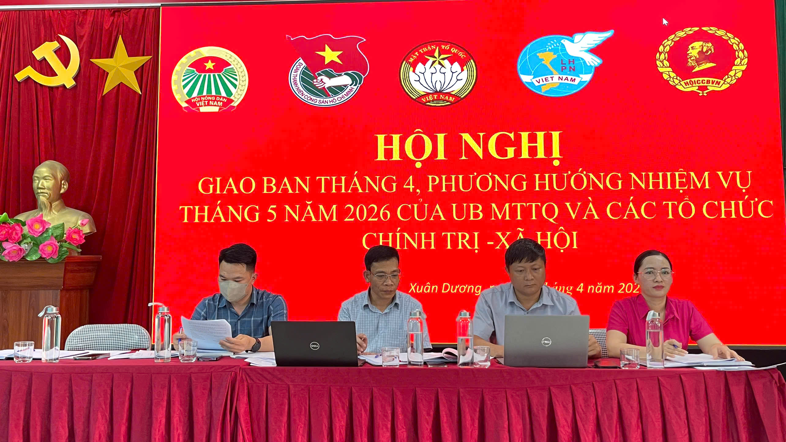 MTTQ xã Xuân Dương tổ chức hội nghị giao ban tháng 4/2026