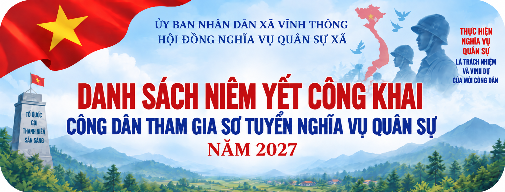 DANH SÁCH NIÊM YẾT CÔNG KHAI CÔNG DÂN THAM GIA SƠ TUYỂN NGHĨA VỤ QUÂN SỰ  NĂM 2027
