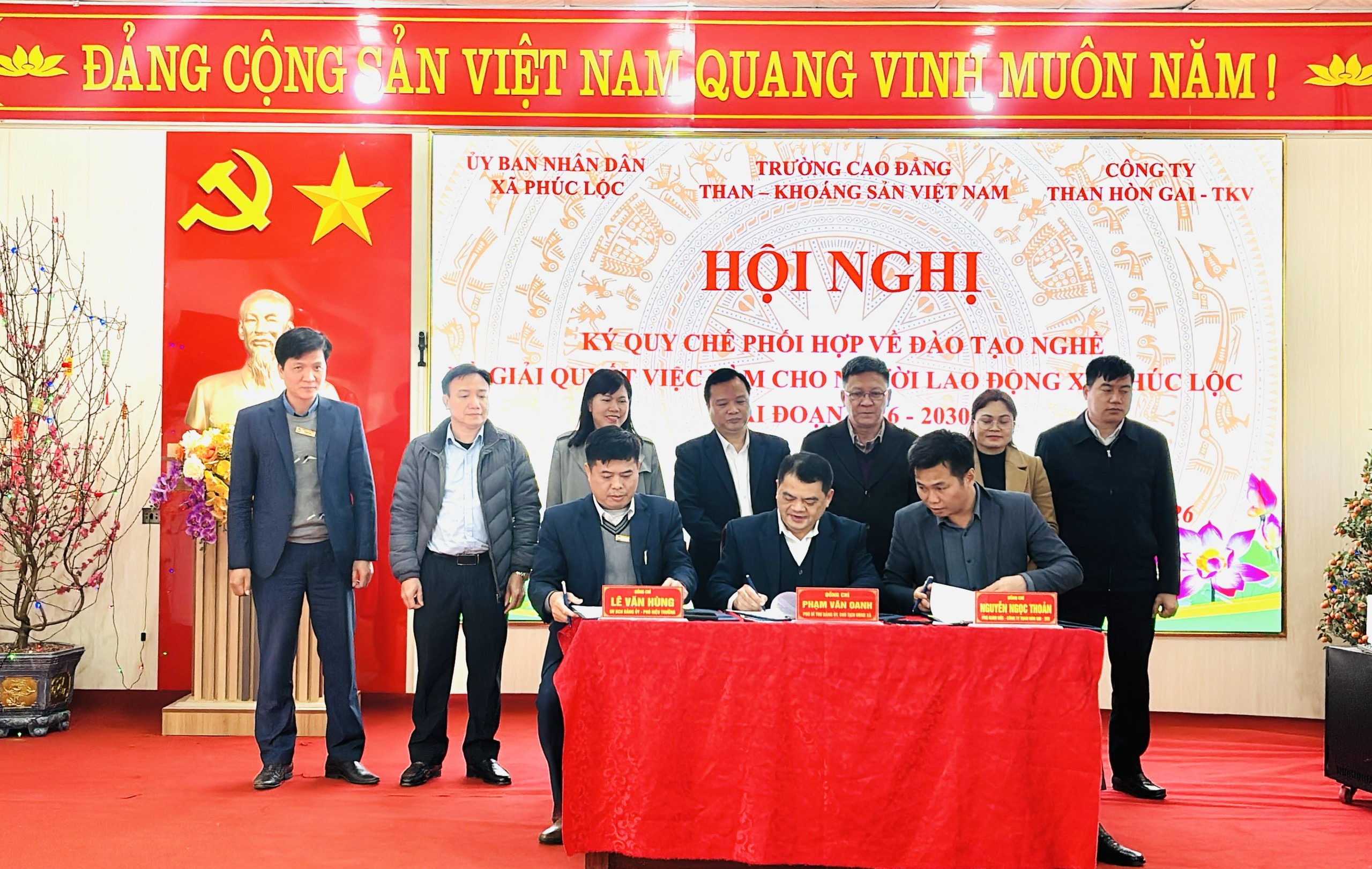 Hội nghị ký quy chế phối hợp về đào tạo nghề và giải quyết việc làm cho người lao động xã Phúc Lộc giai đoạn 2026 – 2030