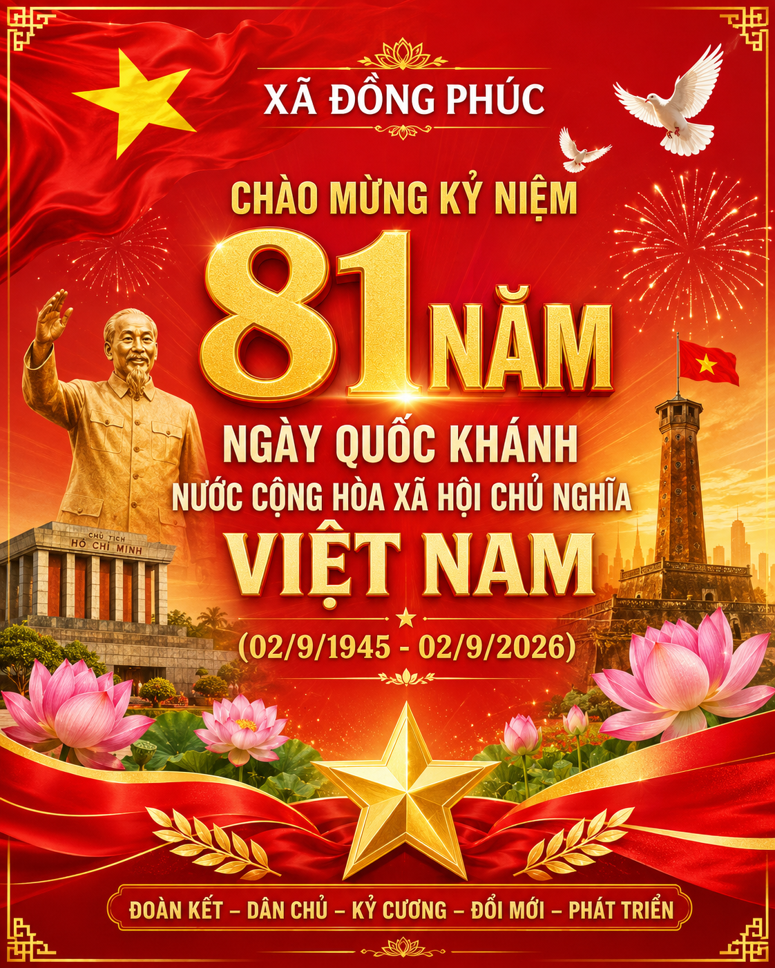 CHÀO MỪNG KỶ NIỆM 81 NĂM NGÀY QUỐC KHÁNH NƯỚC CỘNG HÒA XÃ HỘI CHỦ NGHĨA VIỆT NAM (02/9/1945 - 02/9/2026)