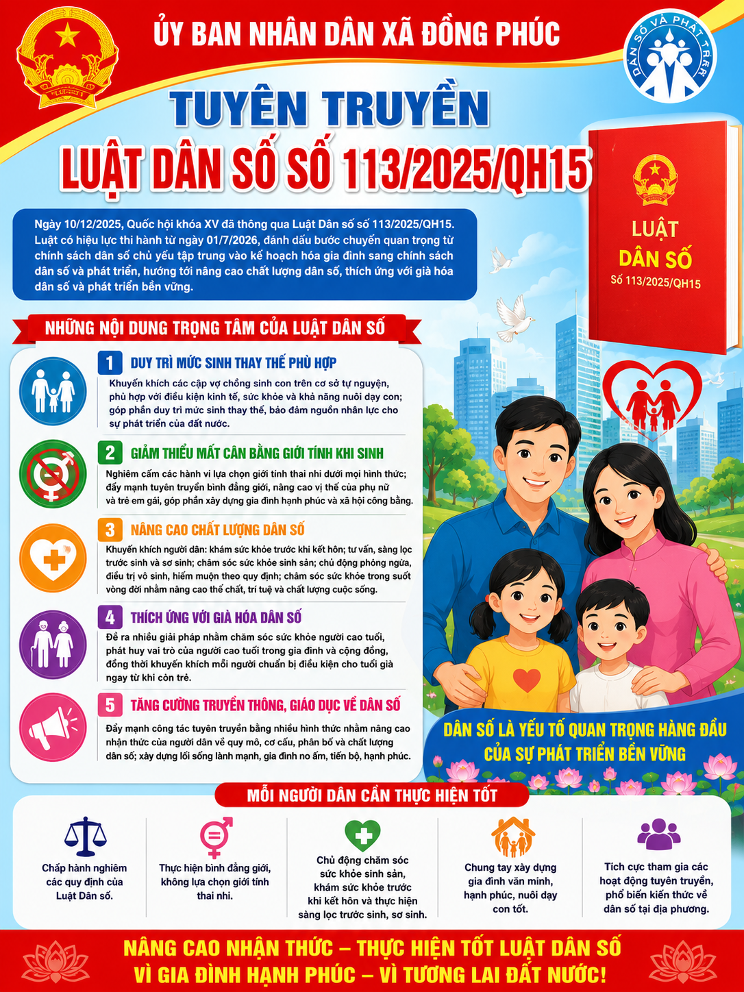 TUYÊN TRUYỀN LUẬT DÂN SỐ SỐ 113/2025/QH15