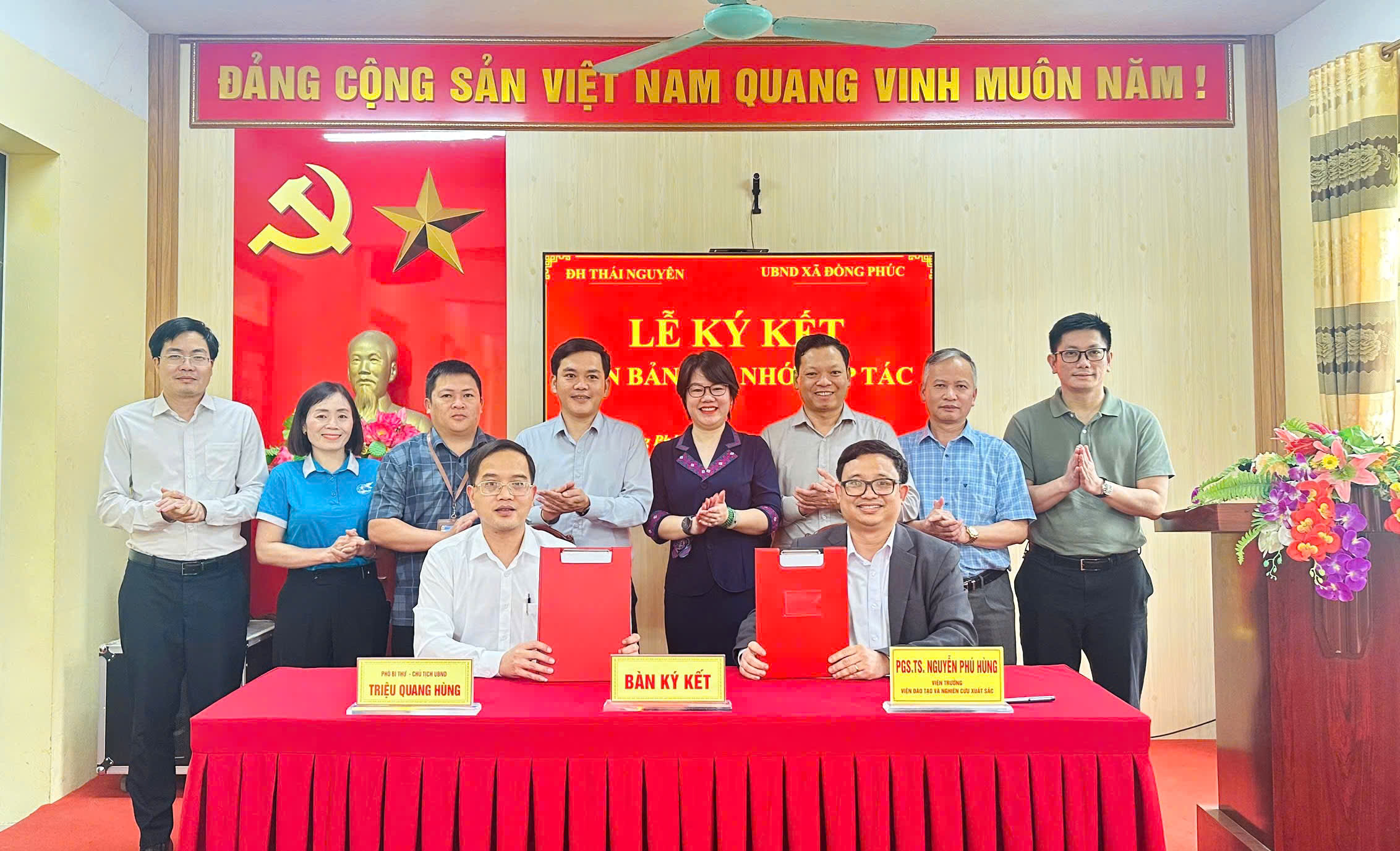 KÝ KẾT GHI NHỚ HỢP TÁC GIỮA UBND XÃ ĐỒNG PHÚC VỚI CÁC ĐƠN VỊ THUỘC ĐẠI HỌC THÁI NGUYÊN