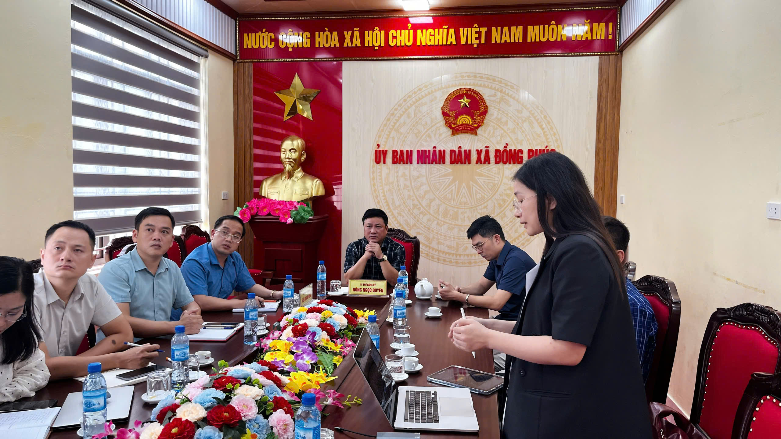 LÃNH ĐẠO XÃ ĐỒNG PHÚC LÀM VIỆC VỚI CÔNG TY CỔ PHẦN ĐẦU TƯ VÀ PHÁT TRIỂN BẤT ĐỘNG SẢN PHI