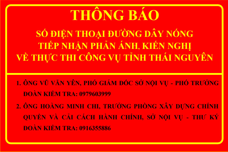 Công khai số điện thoại tiếp nhận phản ánh, kiến nghị về thi hành công vụ năm 2026