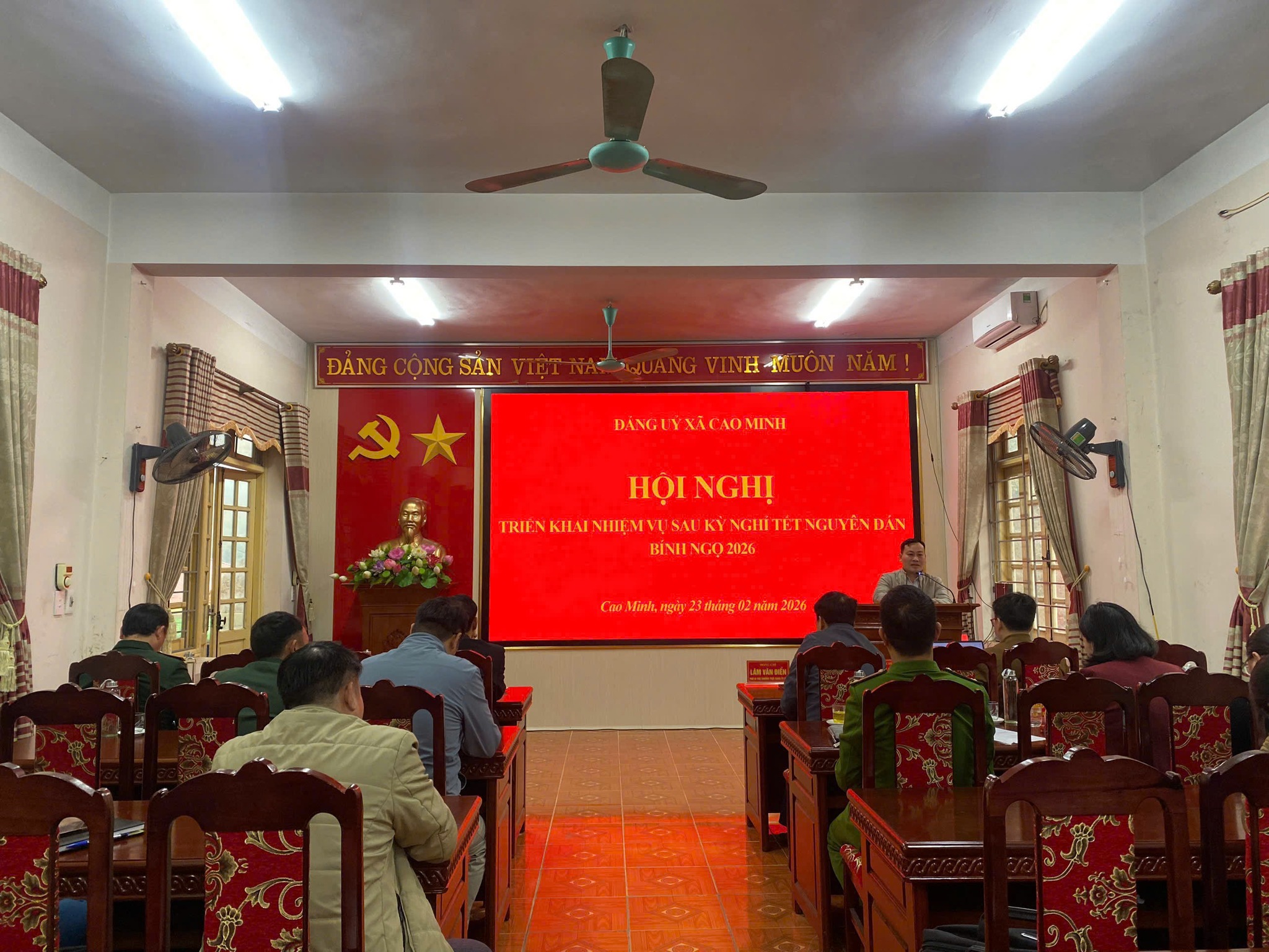 HỘI NGHỊ TRIỂN KHAI NHIỆM VỤ SAU KỲ NGHỈ TẾT NGUYÊN ĐÁN BÍNH NGỌ 2026 TẠI XÃ CAO MINH
