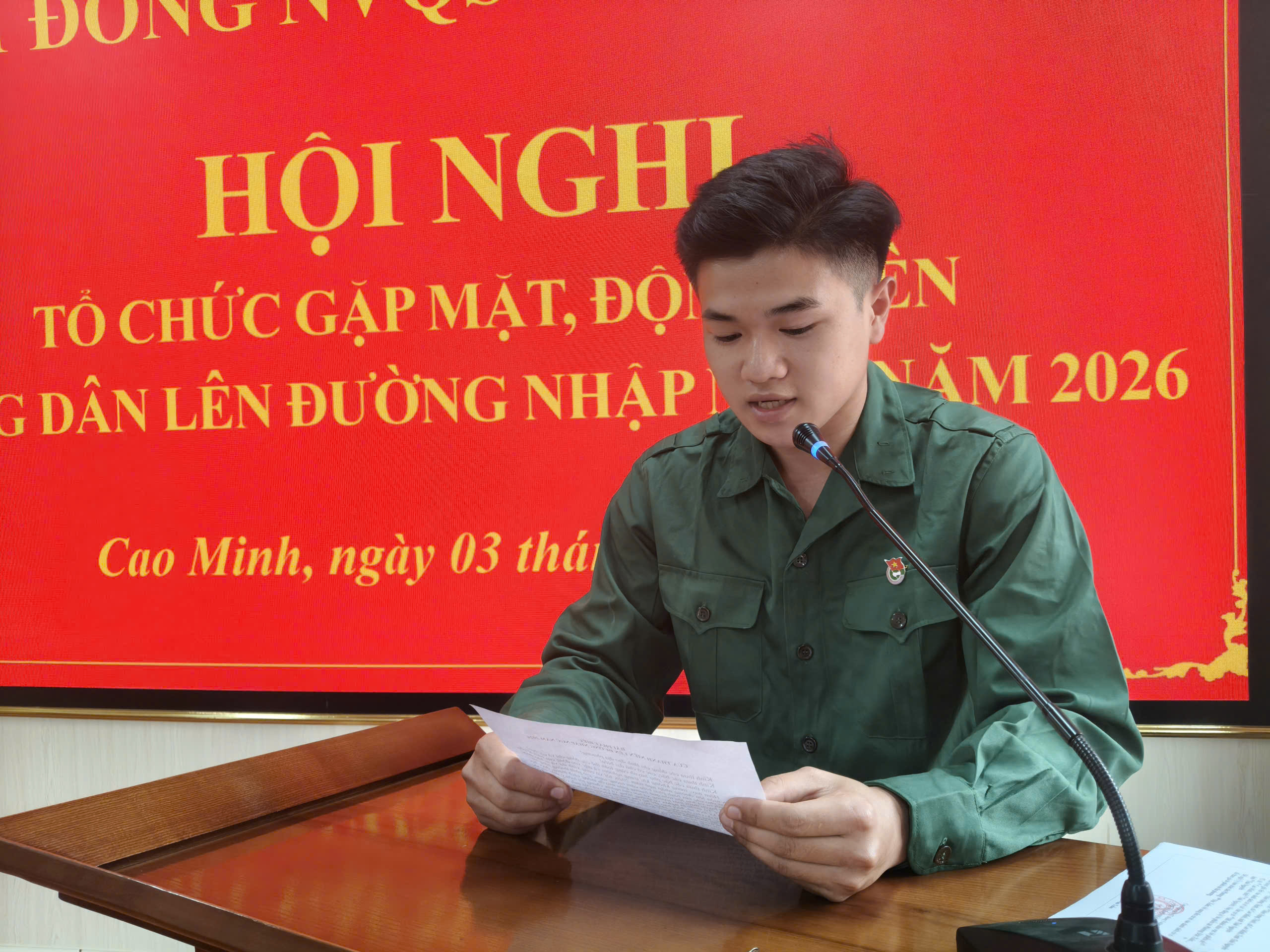 UBND – Hội đồng Nghĩa vụ quân sự xã Cao Minh tổ chức gặp mặt, động viên công dân lên đường nhập ngũ năm 2026 