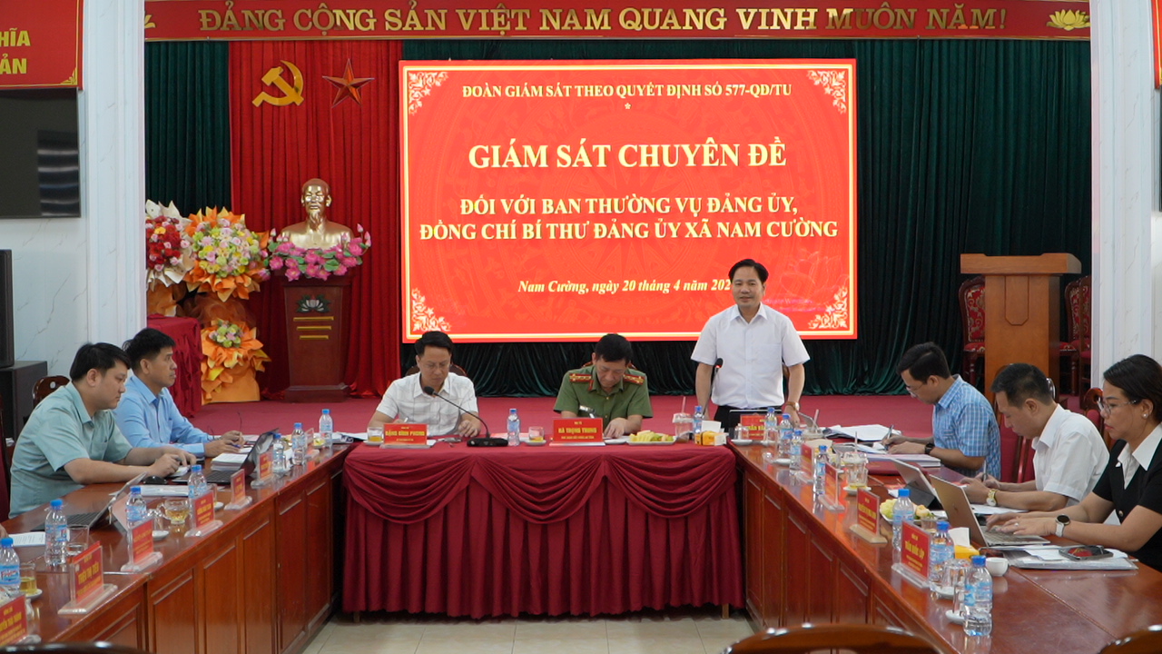 Giám sát chuyên đề đối với Ban Thường vụ Đảng ủy xã  Nam Cường