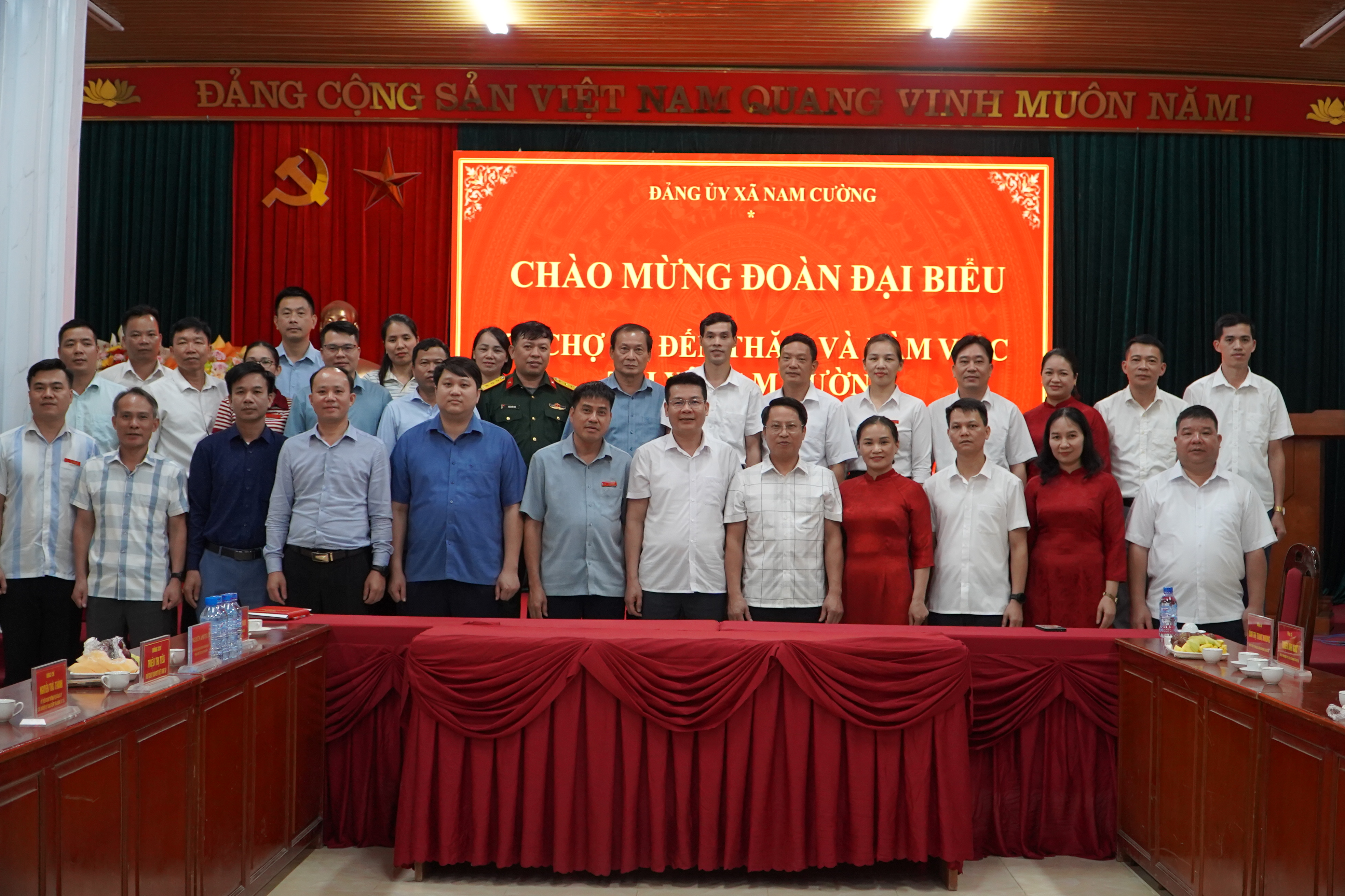 Đảng ủy xã Nam Cường tiếp đón và làm việc với Đoàn công tác Đảng ủy xã Chợ Rã