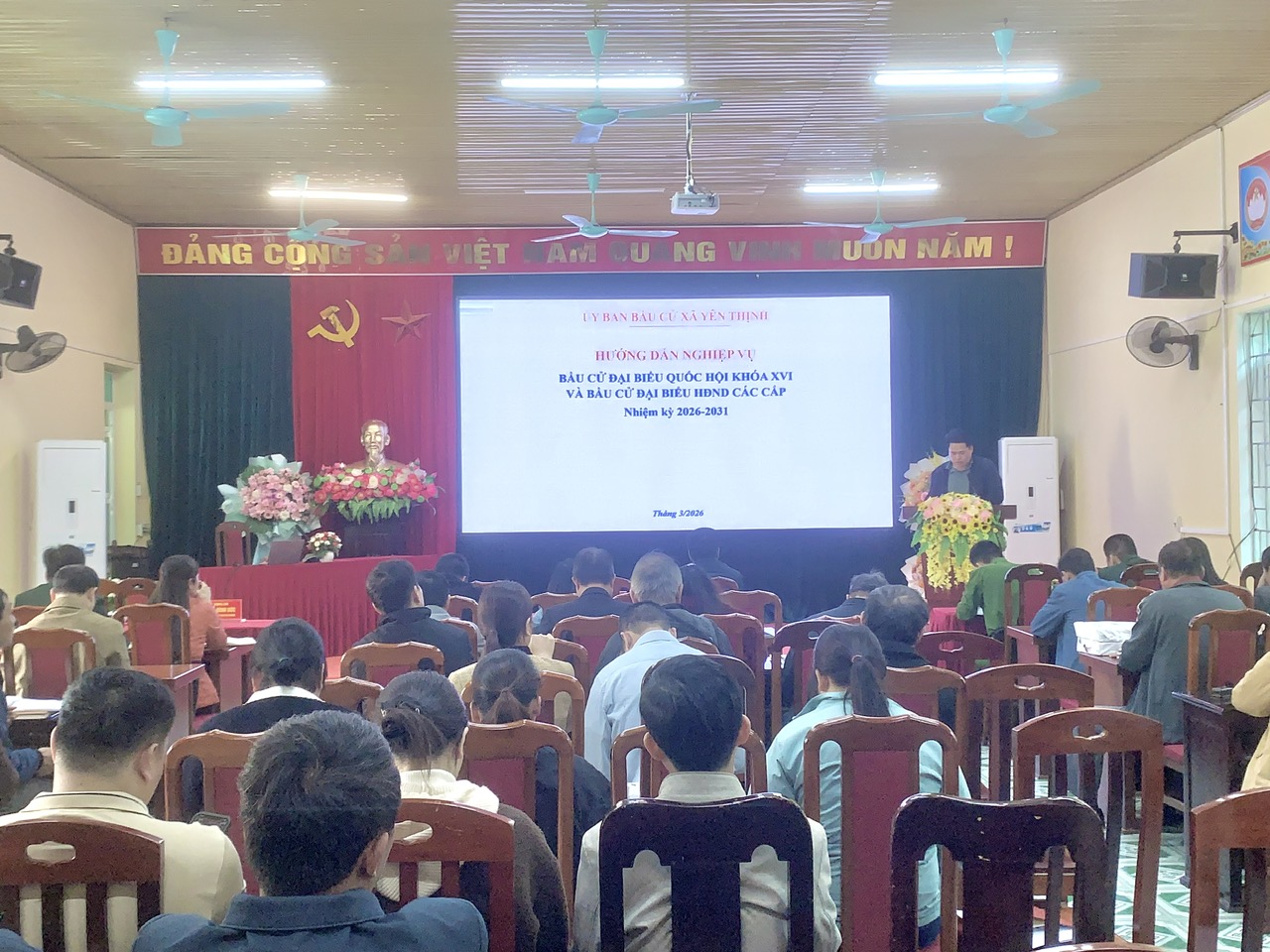 Hội nghị hướng dẫn nghiệp vụ công tác bầu cử đại biểu Quốc hội khóa XVI và đại biểu HĐND các cấp nhiệm kỳ 2026 – 2031  trên địa bàn xã Yên Thịnh