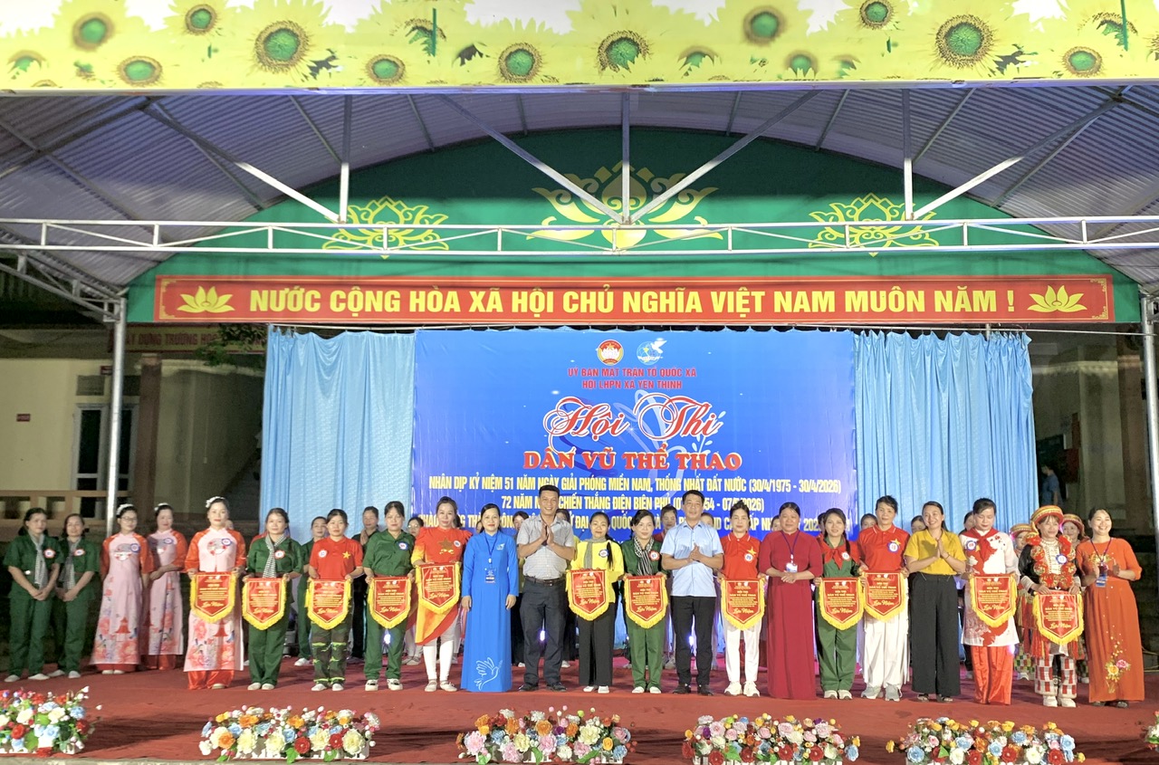 Ủy ban MTTQ và Hội Liên hiệp Phụ nữ xã Yên Thịnh phối hợp tổ chức Hội thi dân vũ thể thao năm 2026