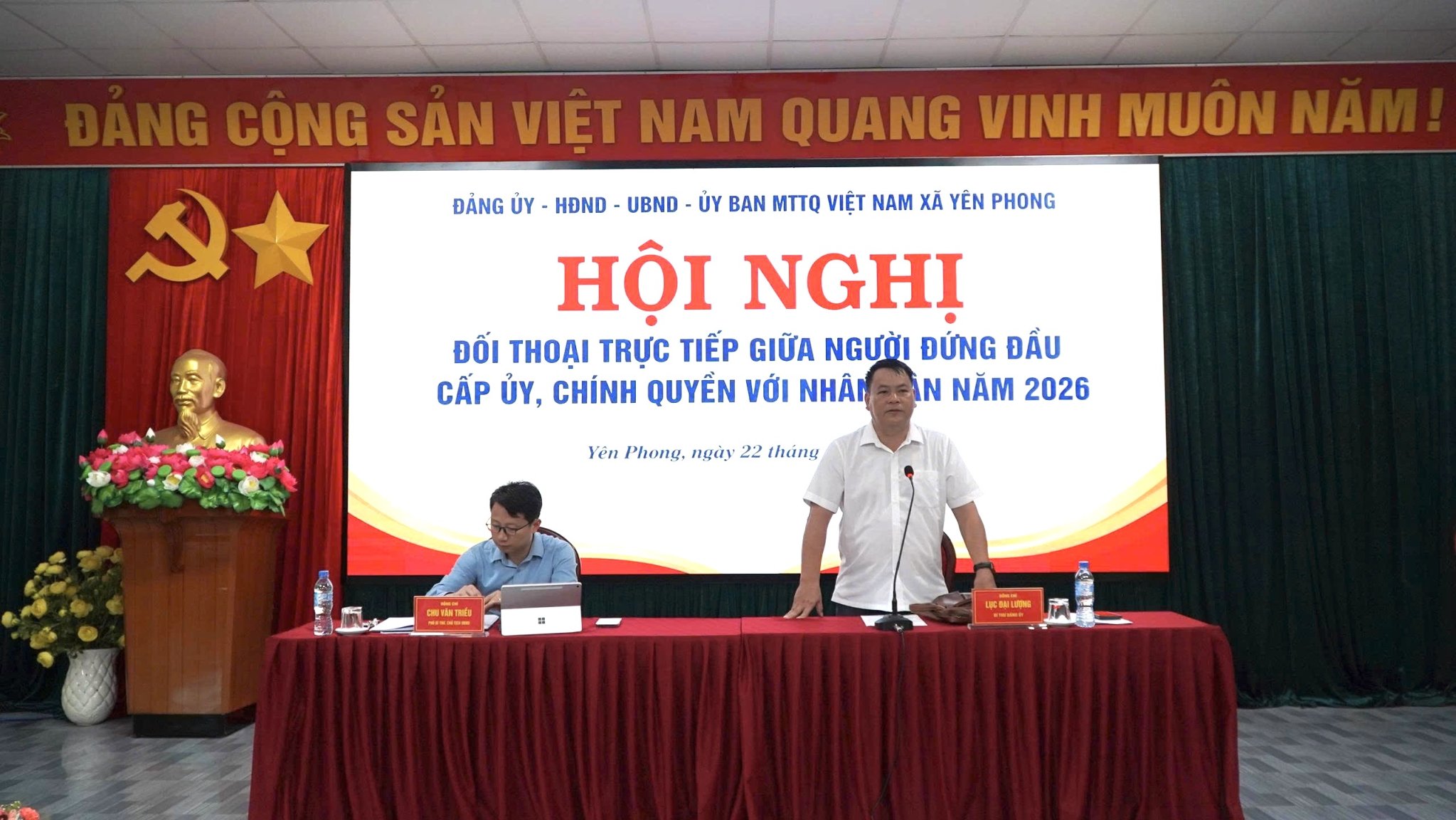 Xã Yên Phong tổ chức Hội nghị đối thoại trực tiếp giữa người đứng đầu cấp ủy, chính quyền với Nhân dân năm 2026