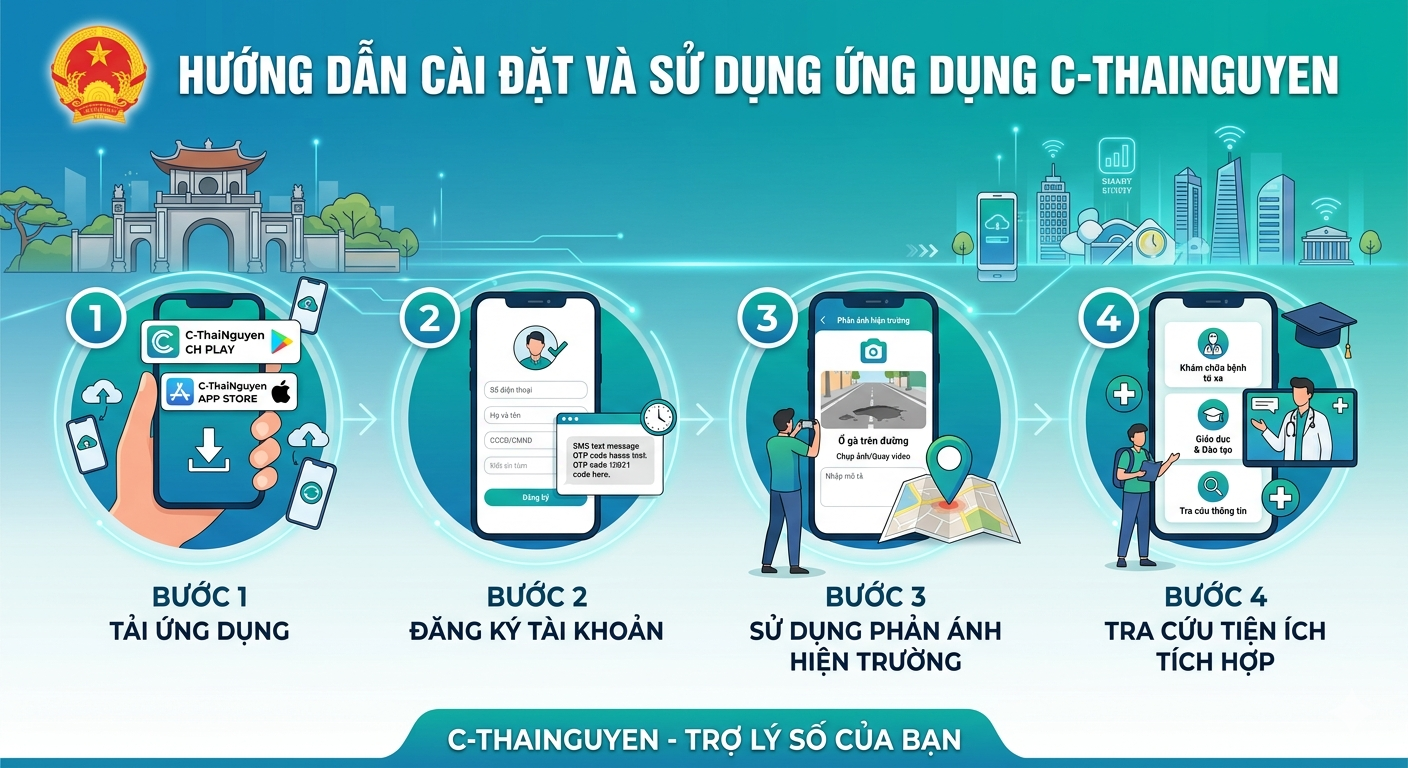 Yên Phong triển khai tuyên truyền, hướng dẫn cài đặt và sử dụng ứng dụng C-ThaiNguyen