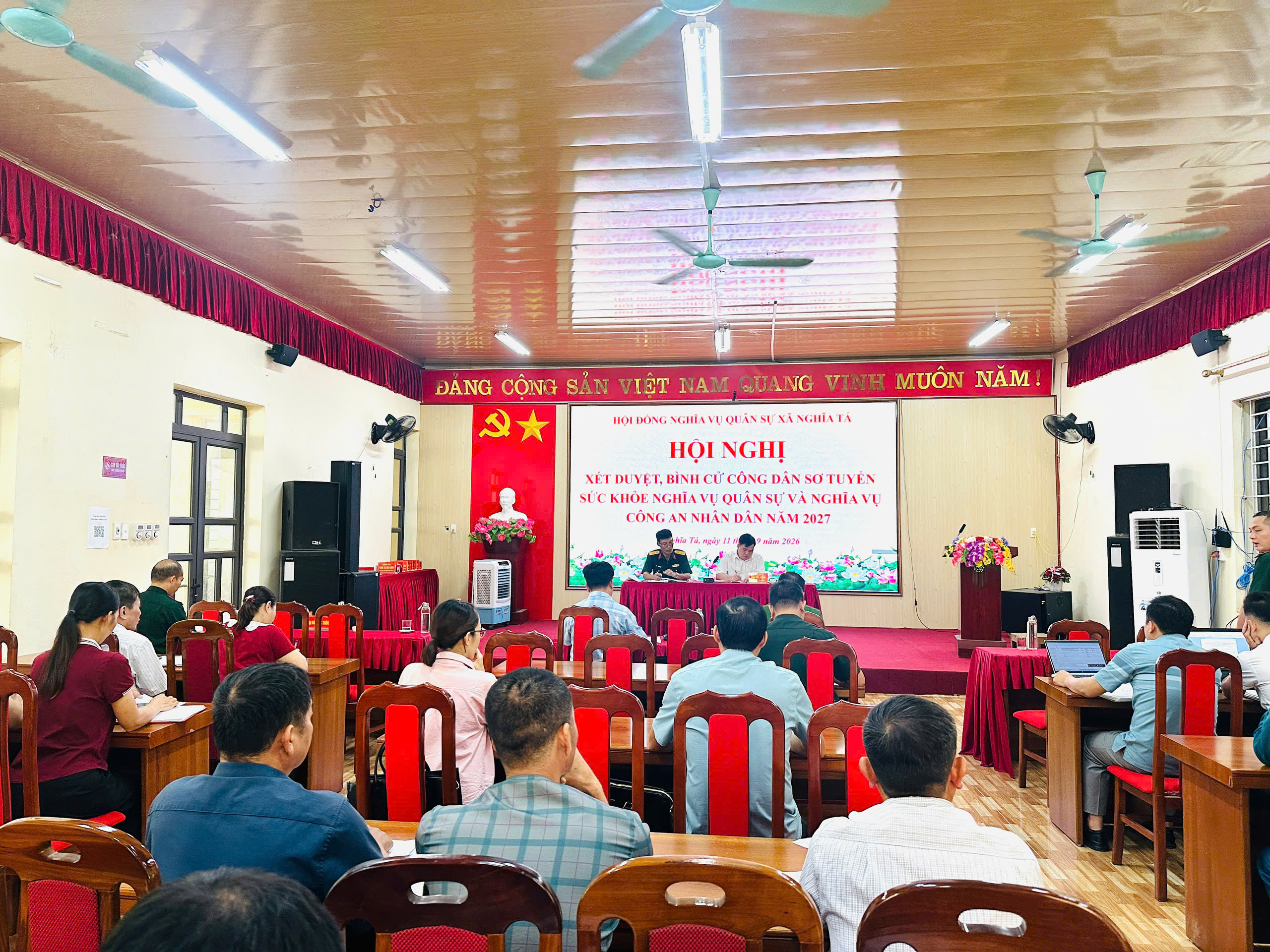 NGHĨA TÁ TỔ CHỨC HỘI NGHỊ XÉT DUYỆT, BÌNH CỬ CÔNG DÂN SƠ TUYỂN SỨC KHỎE NGHĨA VỤ QUÂN SỰ VÀ NGHĨA VỤ CÔNG AN NHÂN DÂN NĂM 2027