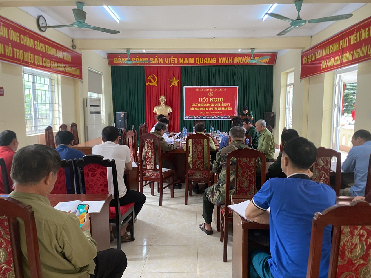Hội Cựu chiến binh xã Nghĩa Tá sơ kết công tác Hội cựu chiến binh quý I, triển khai nhiệm vụ quý II năm 2026