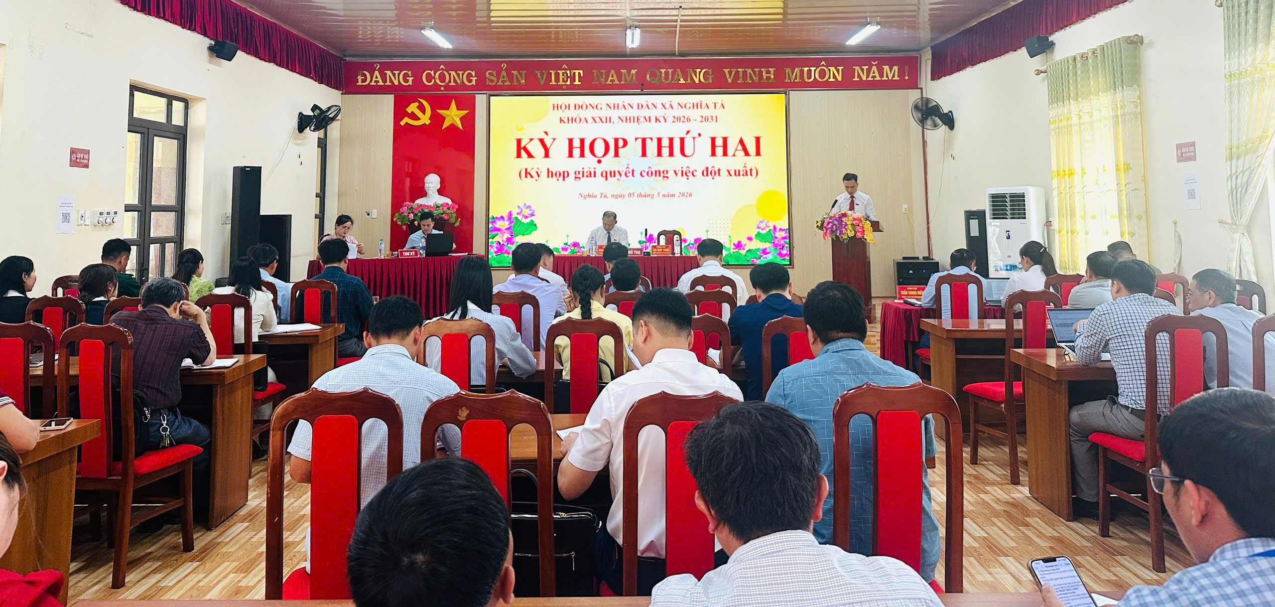 Xã Nghĩa Tá tổ chức thành công Kỳ họp thứ Hai (kỳ họp giải quyết công việc đột xuất) HĐND xã khóa XXII, nhiệm kỳ 2026–2031