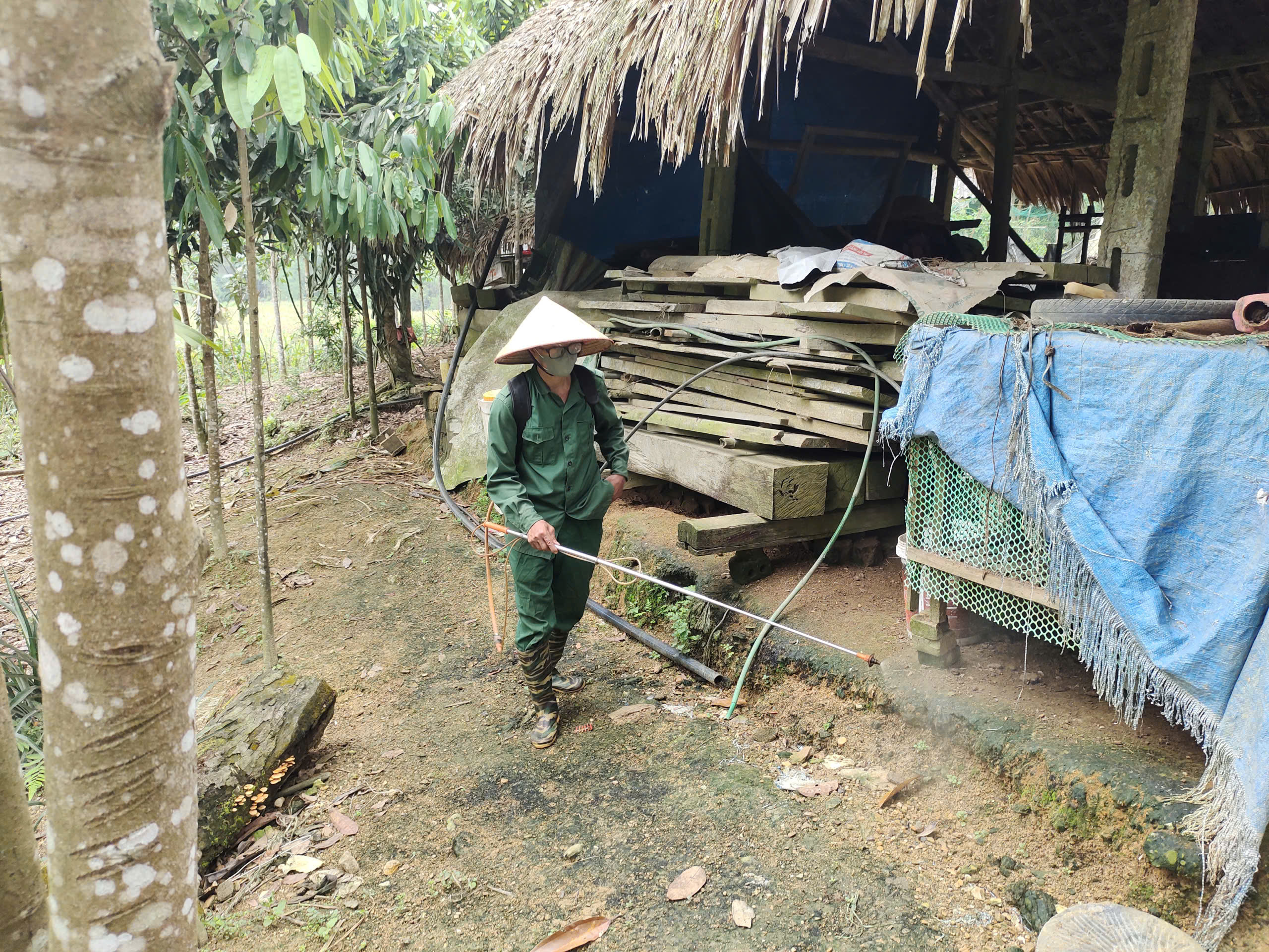 Xã Nghĩa Tá triển khai tháng tổng vệ sinh, khử trùng tiêu độc môi trường phòng chống dịch bệnh gia súc, gia cầm đợt 1 năm 2026