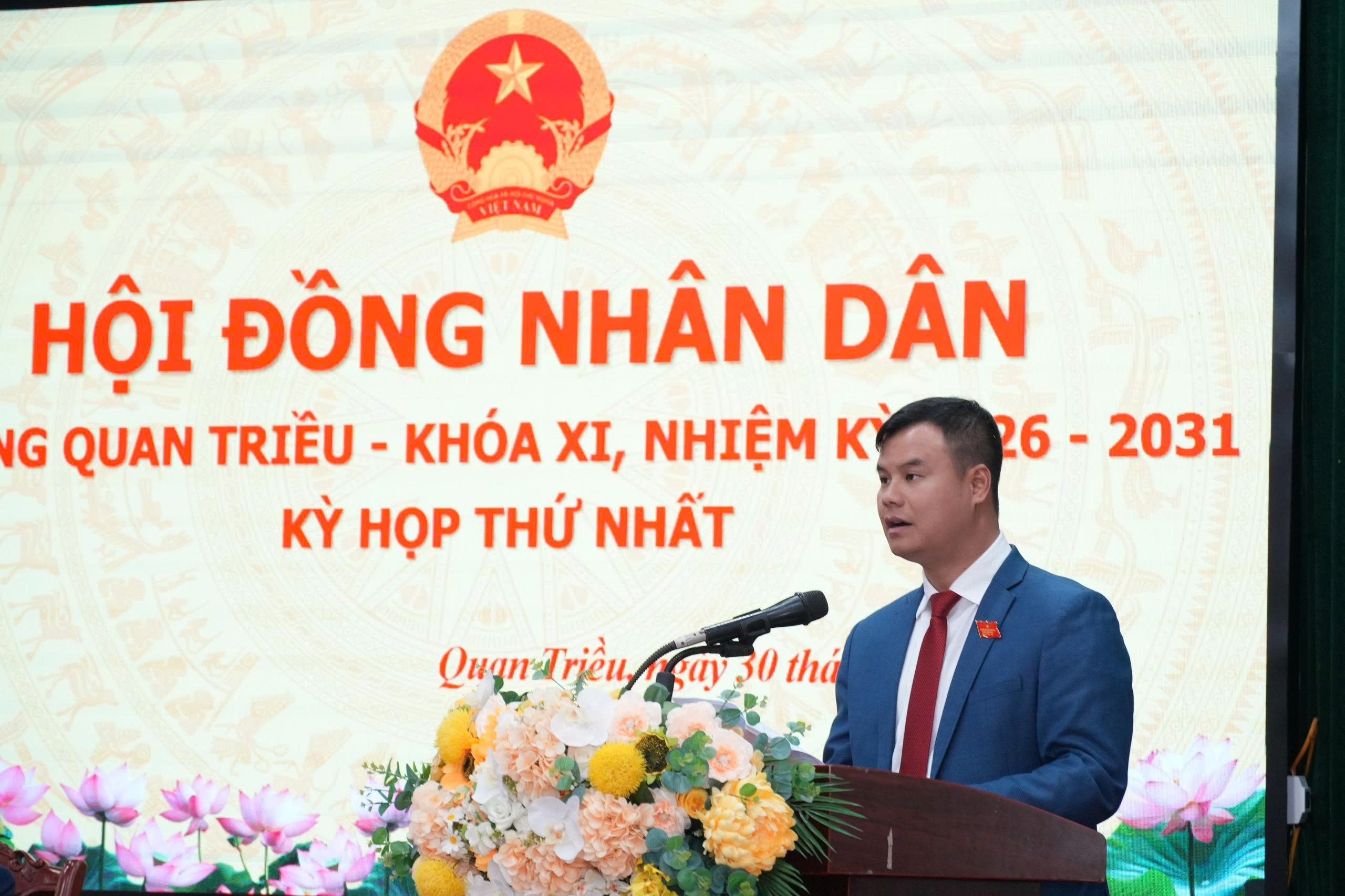 ĐỒNG CHÍ LÊ ANH QUANG ĐƯỢC BẦU GIỮ CHỨC CHỦ TỊCH UBND PHƯỜNG QUAN TRIỀU KHÓA XI, NHIỆM KỲ 2026 – 2031
