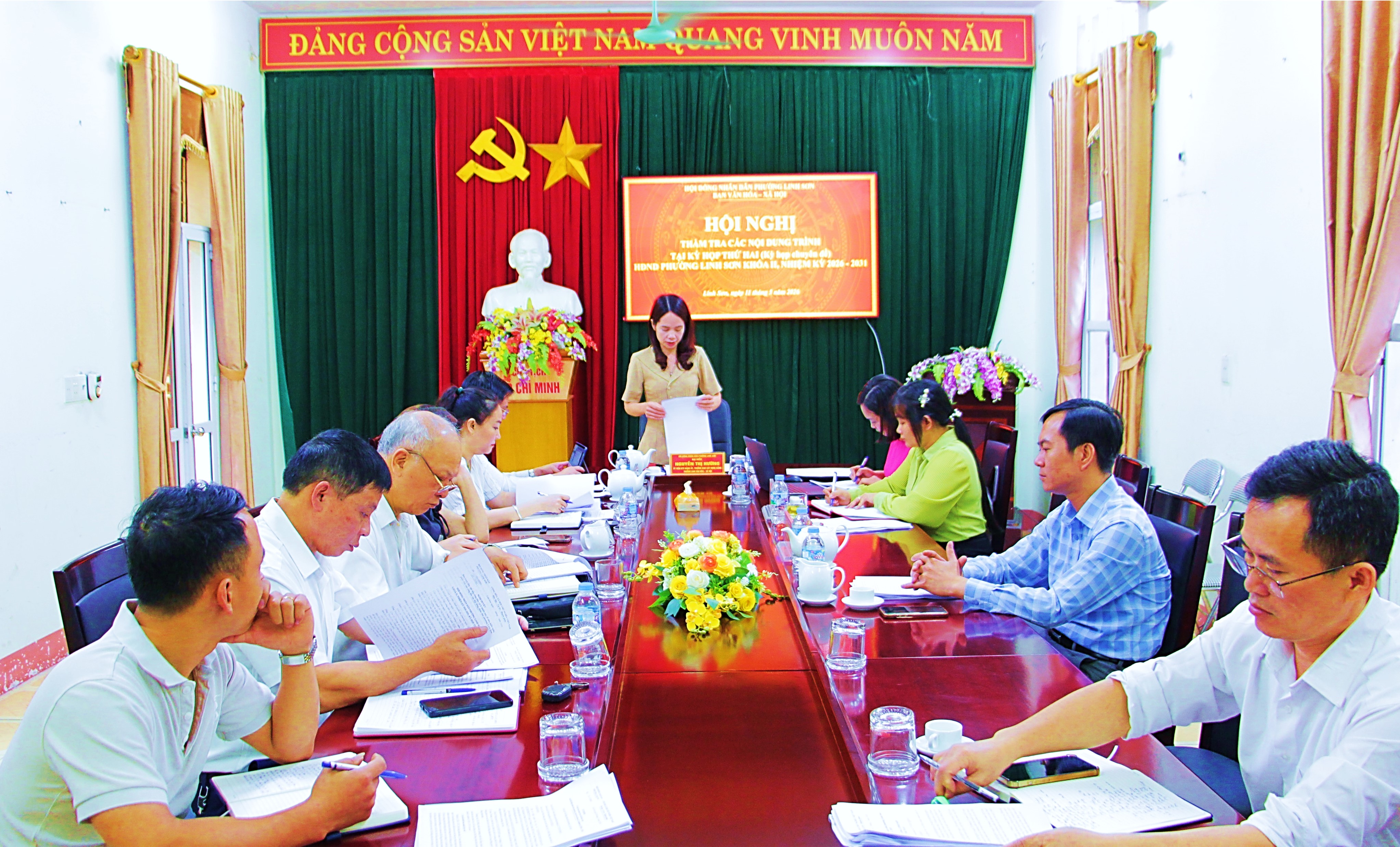 Hội nghị thẩm tra các nội dung trình tại Kỳ họp thứ hai (Kỳ họp chuyên đề) HĐND phường Linh Sơn khóa II.