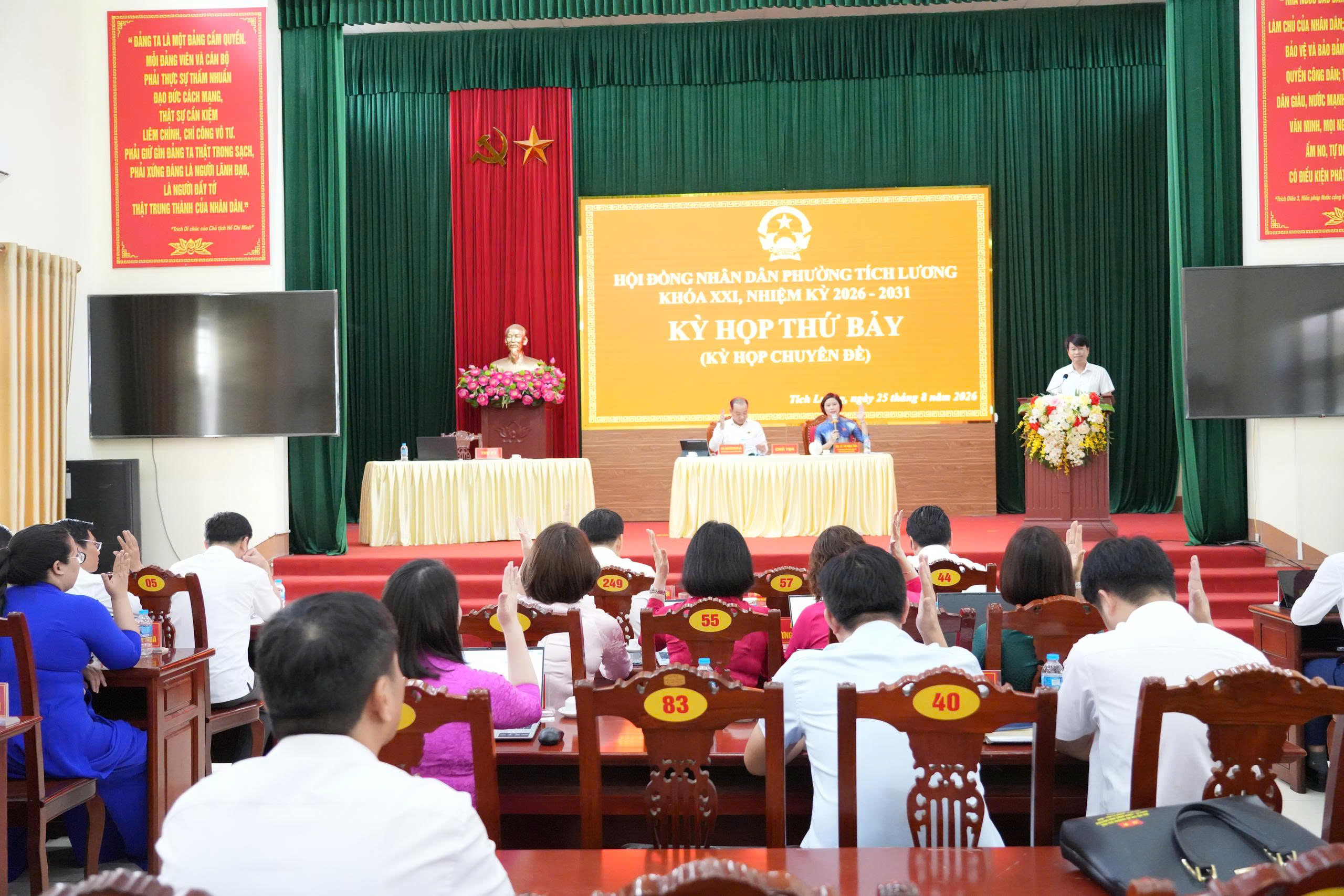 Phường Tích Lương tổ chức Kỳ họp thứ Bảy (Kỳ họp chuyên đề) HĐND phường khóa XXI, nhiệm kỳ 2026 - 2031