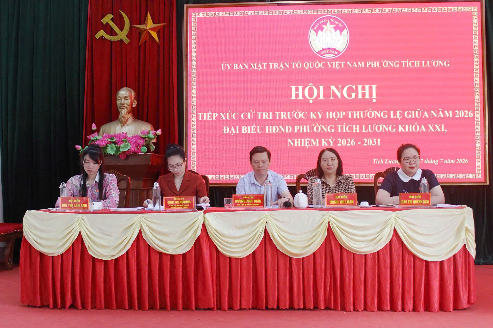 PHƯỜNG TÍCH LƯƠNG TỔ CHỨC HỘI NGHỊ TIẾP XÚC CỬ TRI TRƯỚC KỲ HỌP THƯỜNG LỆ GIỮA NĂM 2026 HĐND PHƯỜNG KHÓA XXI, NHIỆM KỲ 2026–2031