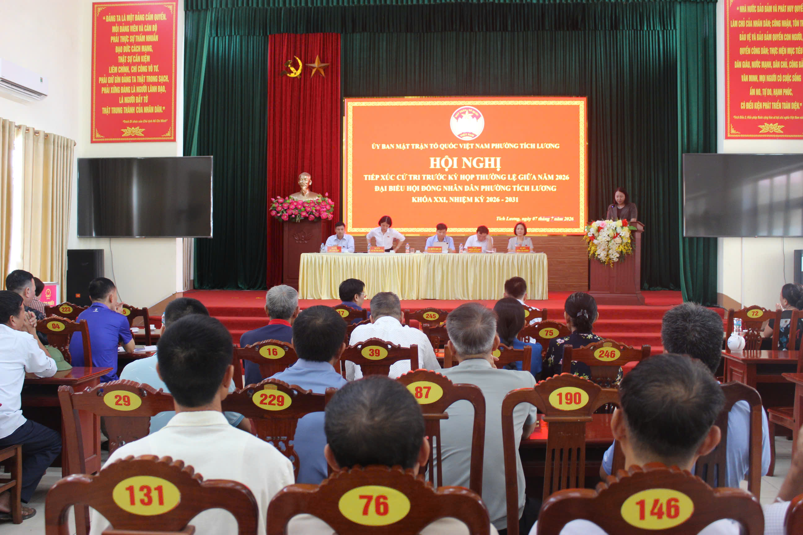 PHƯỜNG TÍCH LƯƠNG TỔ CHỨC HỘI NGHỊ TIẾP XÚC CỬ TRI TRƯỚC KỲ HỌP THƯỜNG LỆ GIỮA NĂM 2026 HĐND PHƯỜNG KHÓA XXI, NHIỆM KỲ 2026–2031
