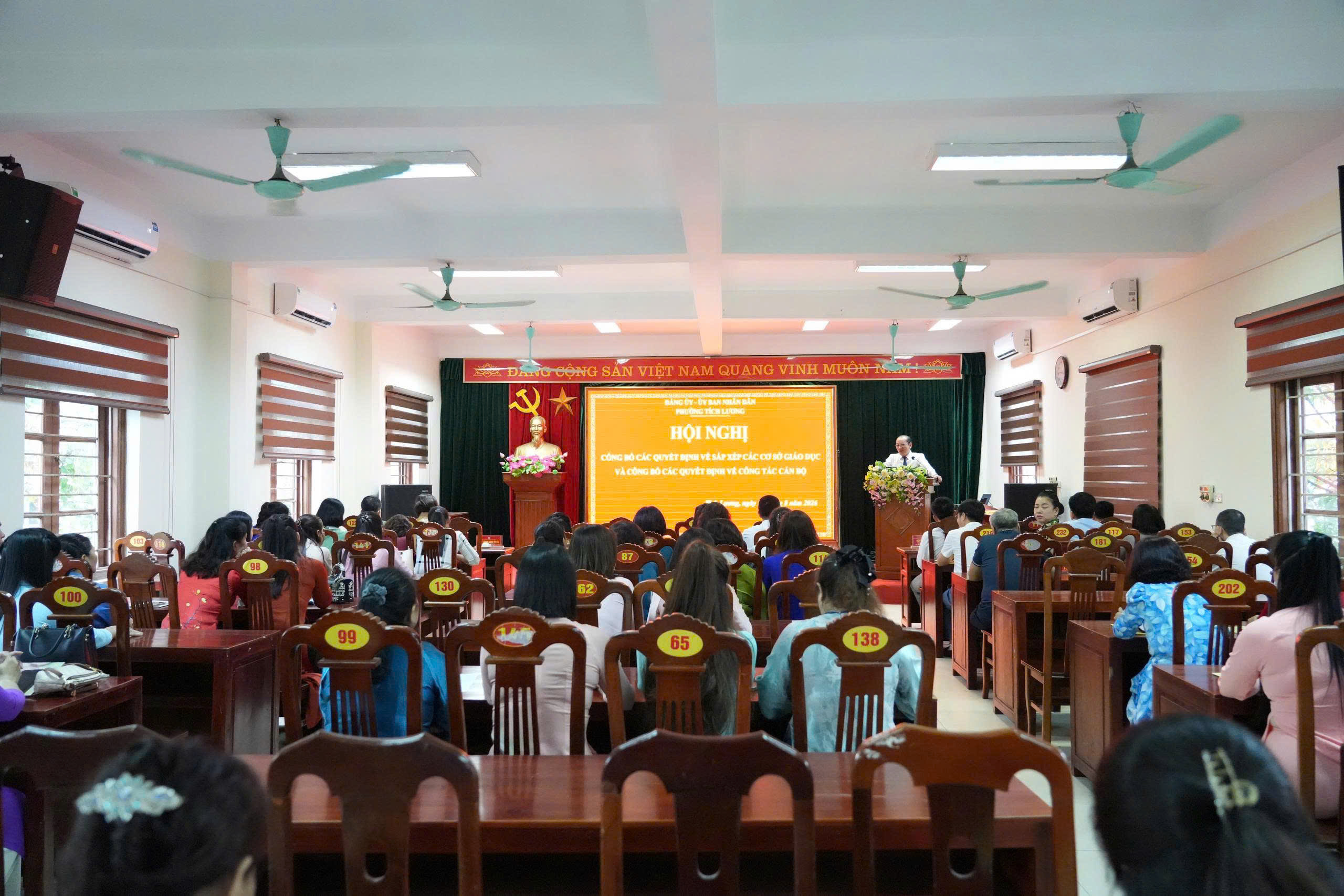PHƯỜNG TÍCH LƯƠNG CÔNG BỐ CÁC QUYẾT ĐỊNH VỀ SẮP XẾP, TỔ CHỨC LẠI CÁC CƠ SỞ GIÁO DỤC CÔNG LẬP