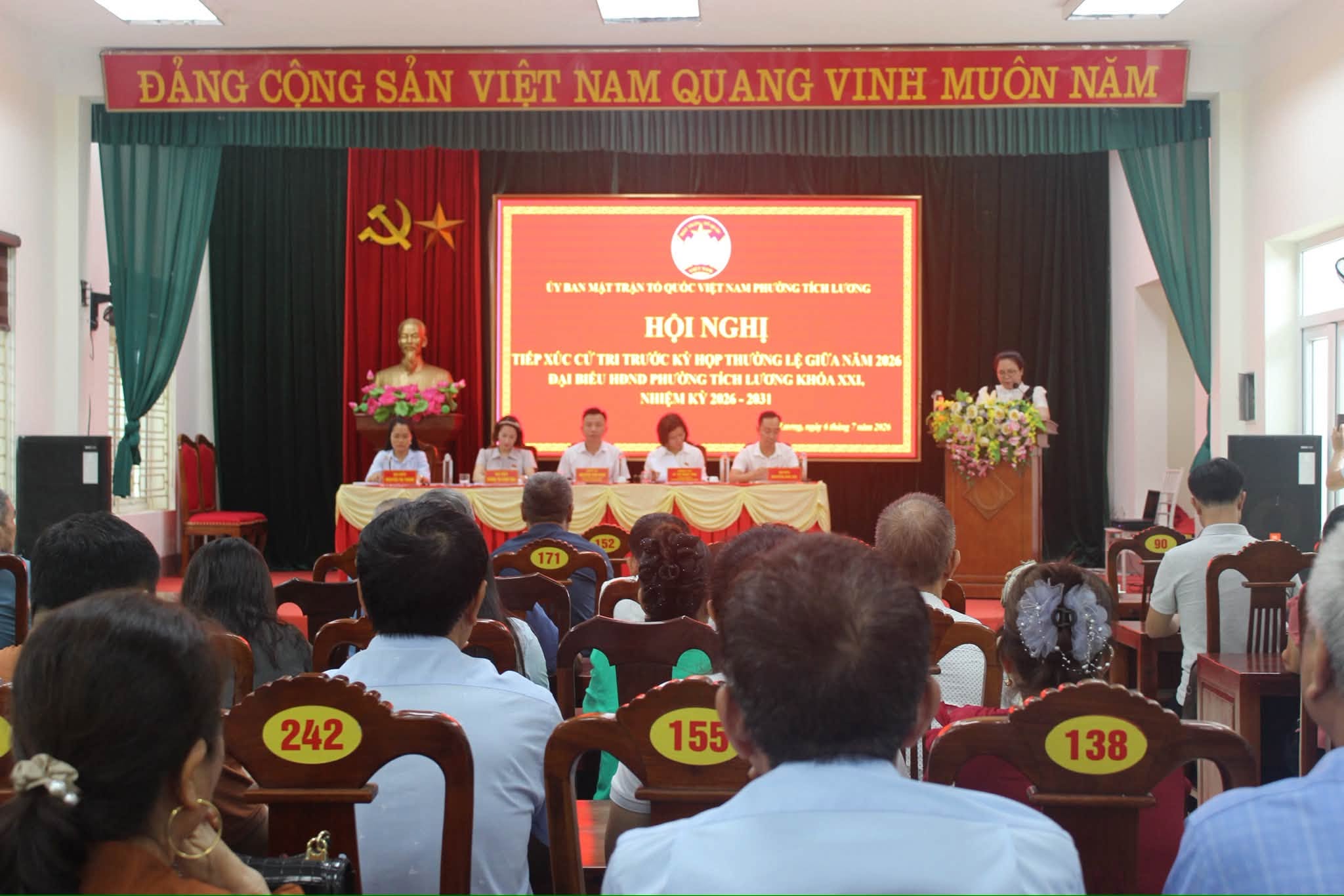 PHƯỜNG TÍCH LƯƠNG TỔ CHỨC HỘI NGHỊ TIẾP XÚC CỬ TRI TRƯỚC KỲ HỌP THƯỜNG LỆ GIỮA NĂM 2026 HĐND PHƯỜNG KHÓA XXI, NHIỆM KỲ 2026–2031