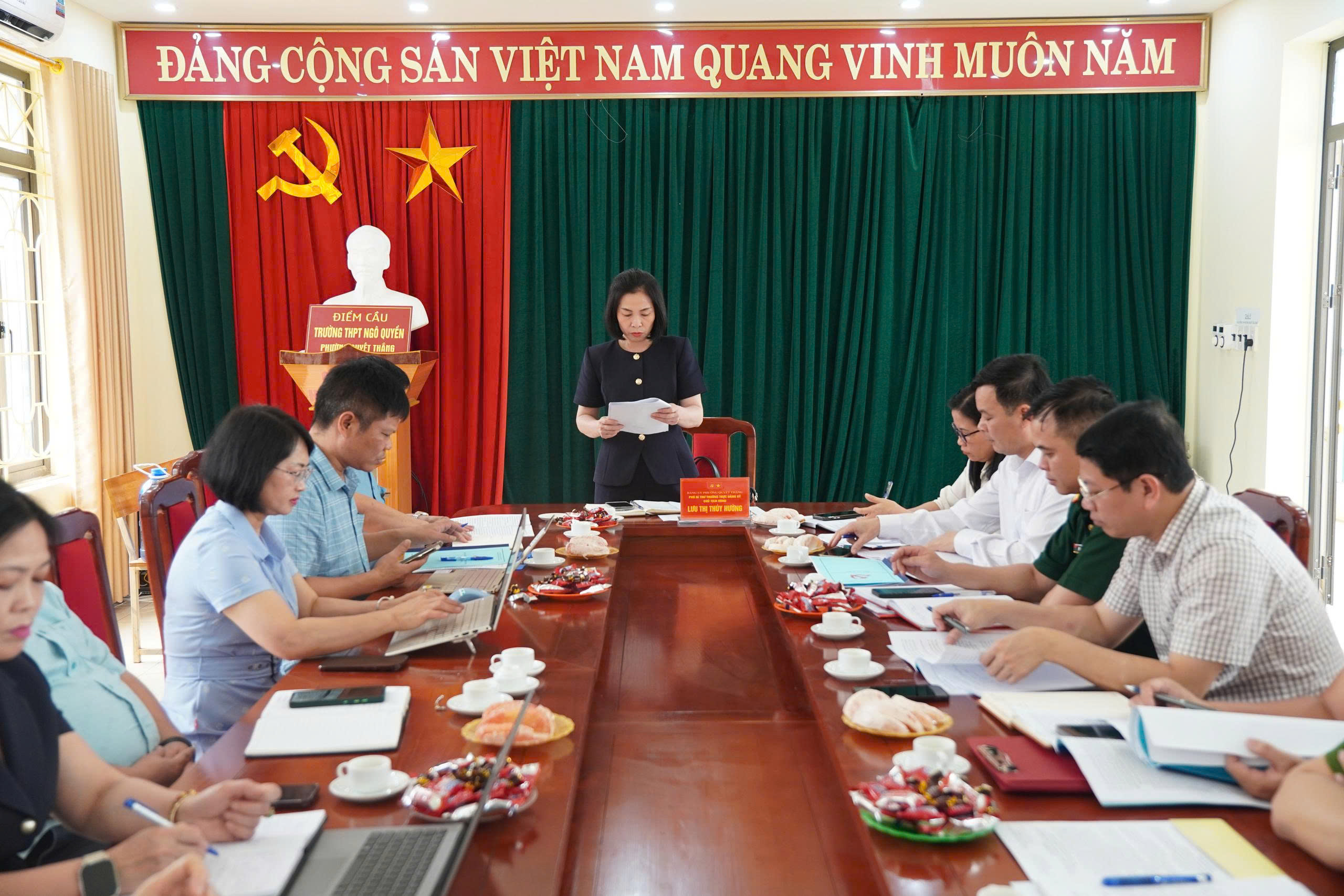 Đảng ủy phường Quyết Thắng làm việc với các chi, đảng bộ trực thuộc về công tác xây dựng Đảng, xây dựng chính quyền năm 2026