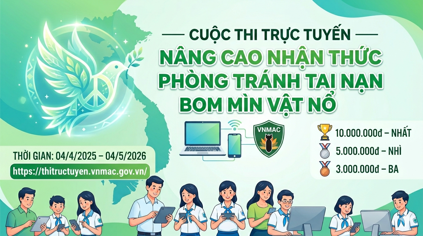 Hưởng ứng Cuộc thi trực tuyến "Nâng cao nhận thức phòng tránh tai nạn bom mìn vật nổ sau chiến tranh ở Việt Nam"
