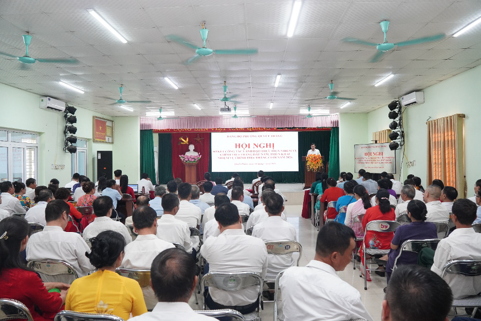 Đảng bộ phường Quyết Thắng tổ chức hội nghị sơ kết công tác lãnh đạo thực hiện nhiệm vụ chính trị 6 tháng đầu năm, triển khai nhiệm vụ 6 tháng cuối năm 2026