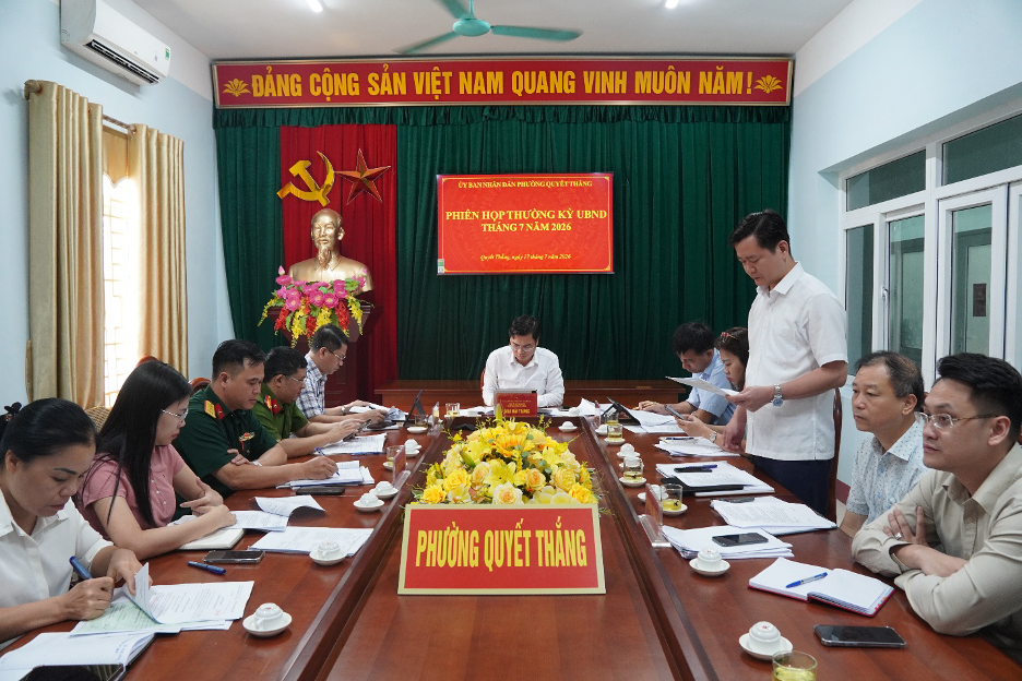 UBND phường Quyết Thắng tổ chức Phiên họp thường kỳ tháng 7 năm 2026