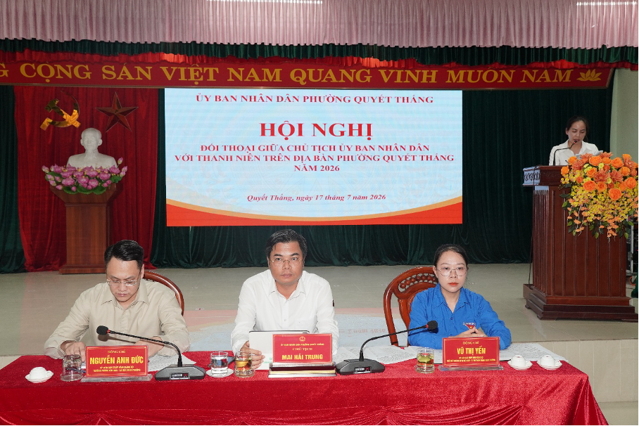 Hội nghị đối thoại giữa Chủ tịch UBND phường Quyết Thắng với thanh niên năm 2026
