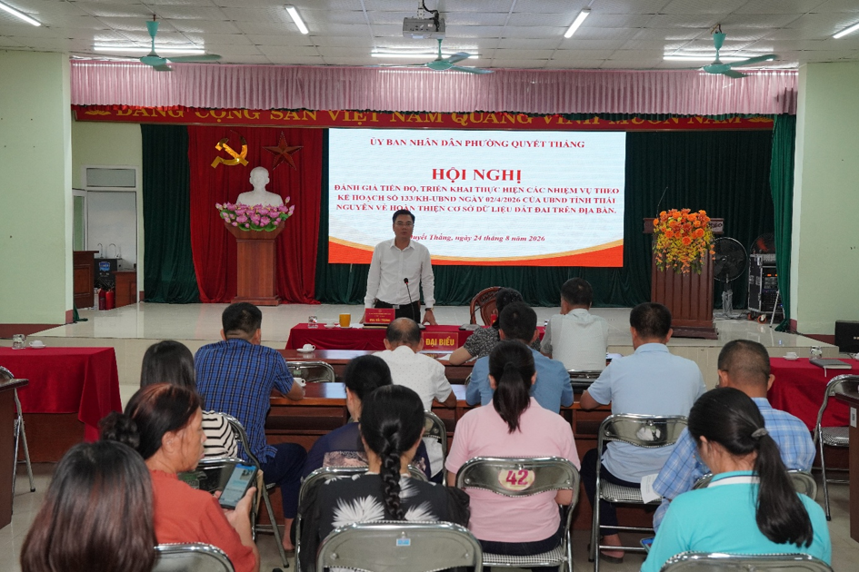 Phường Quyết Thắng triển khai nhiệm vụ đăng ký đất đai, lập hồ sơ địa chính và hoàn thiện cơ sở dữ liệu đất đai