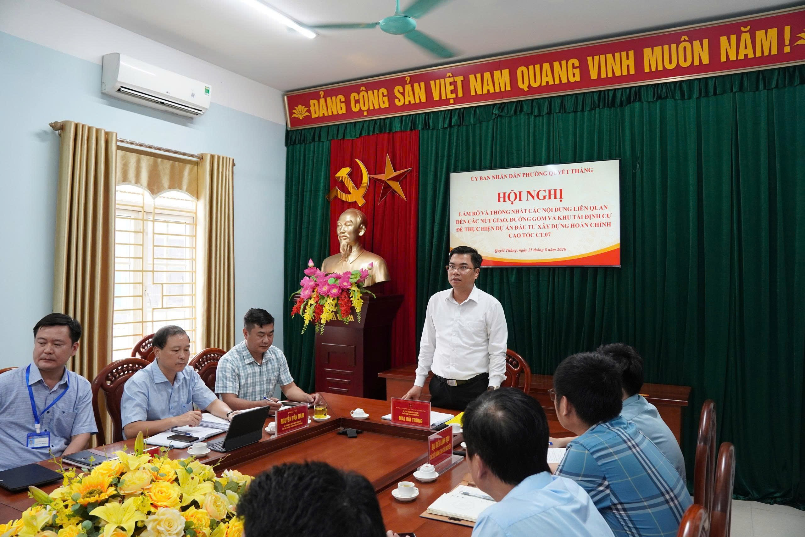 UBND phường Quyết Thắng tổ chức hội nghị thống nhất các nội dung liên quan đến Dự án cao tốc CT.07