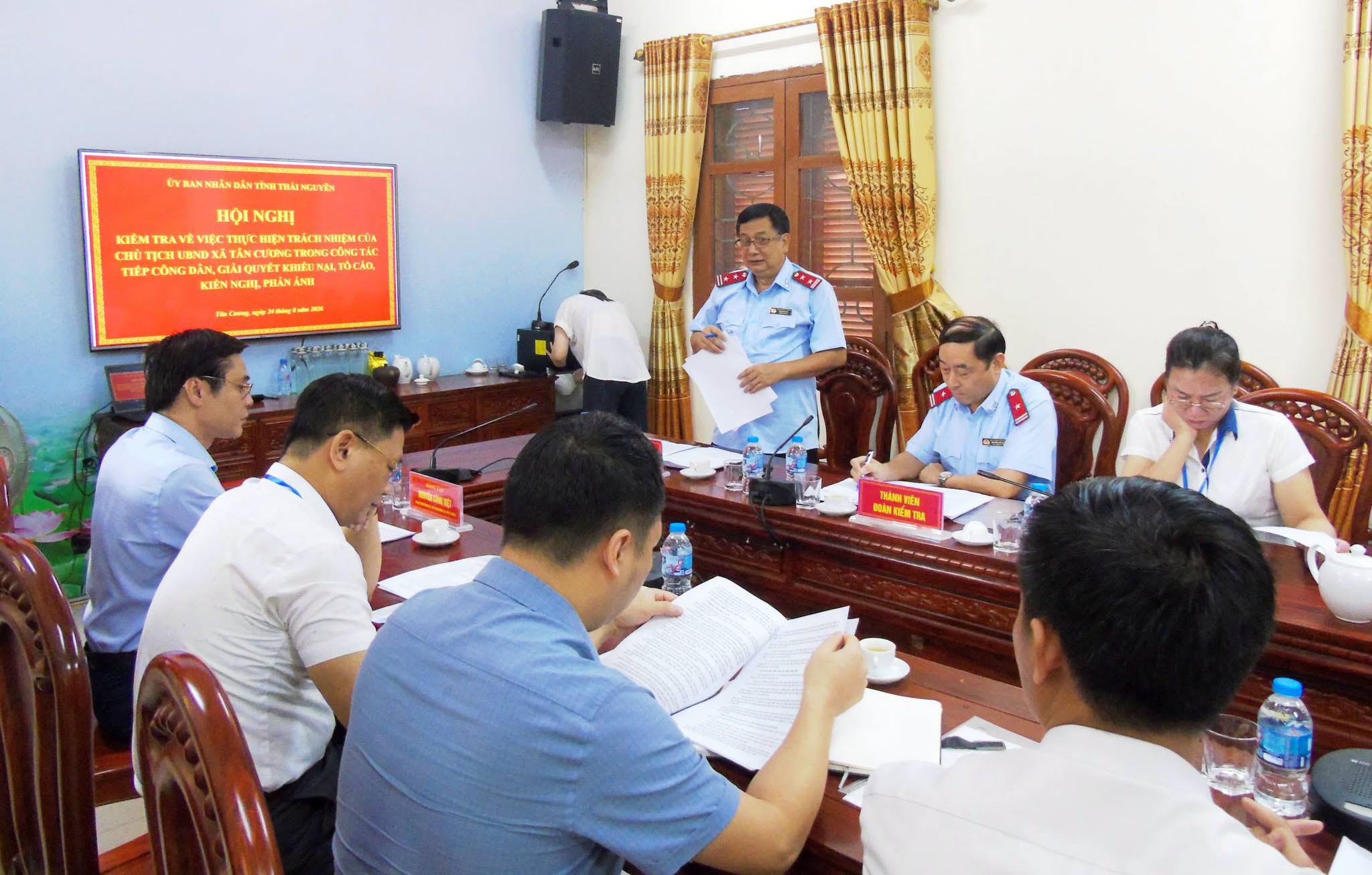 THANH TRA TỈNH THÁI NGUYÊN: KIỂM TRA TRÁCH NHIỆM CỦA CHỦ TỊCH UBND XÃ TÂN CƯƠNG TRONG CÔNG TÁC TIẾP CÔNG DÂN, GIẢI QUYẾT KHIẾU NẠI, TỐ CÁO, KIẾN NGHỊ, PHẢN ÁNH