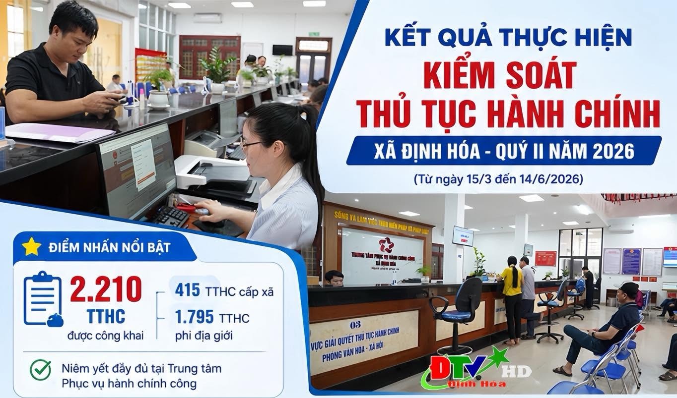 Xã Định Hóa nâng cao hiệu quả kiểm soát thủ tục hành chính, phục vụ nhân dân tốt hơn