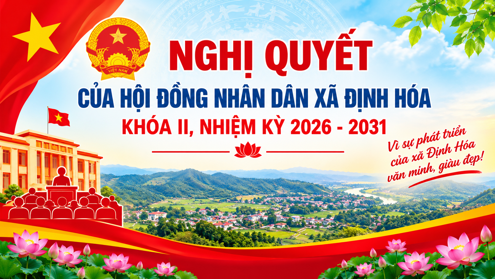  Nghị quyết Hội đồng nhân dân xã Định Hóa biểu quyết tại kỳ họp thứ bảy