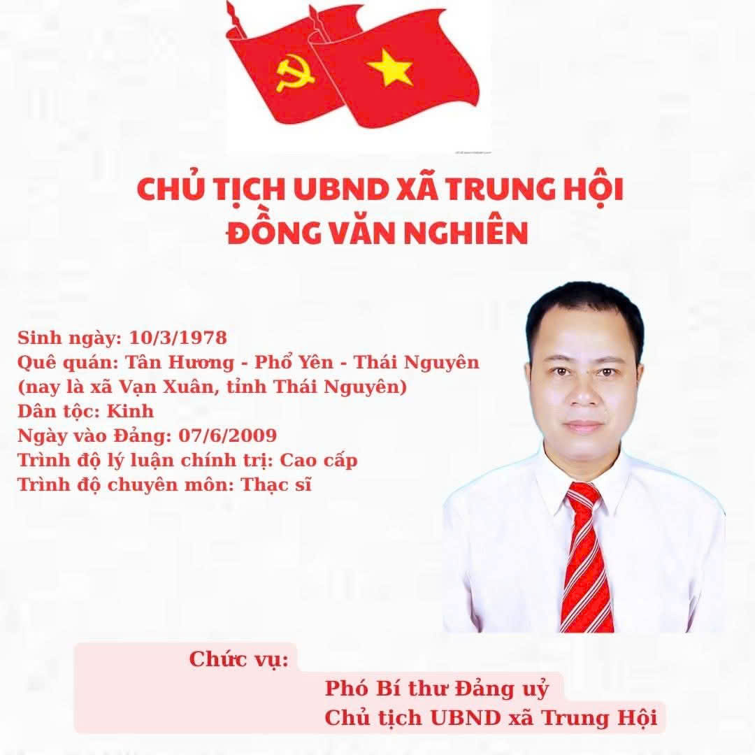 Lãnh đạo UBND xã Trung Hội, tỉnh Thái Nguyên