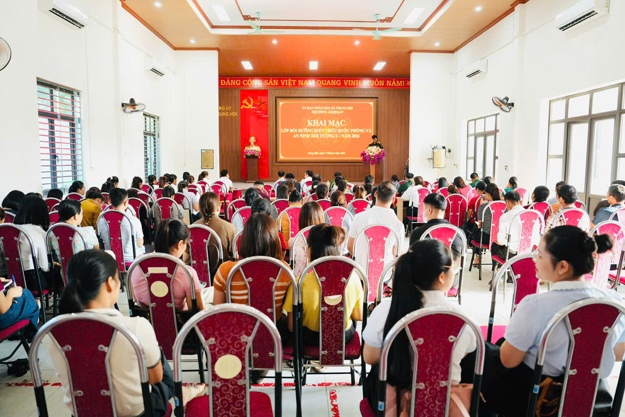 Hội đồng GDQP&amp;AN xã Trung Hội khai mạc lớp bồi dưỡng kiến thức quốc phòng và an ninh cho đối tượng 4 năm 2026
