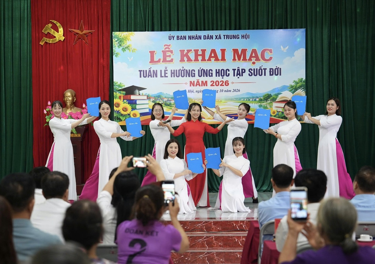 Xã Trung Hội tổ chức Lễ khai mạc Tuần lễ hưởng ứng học tập suốt đời năm 2026