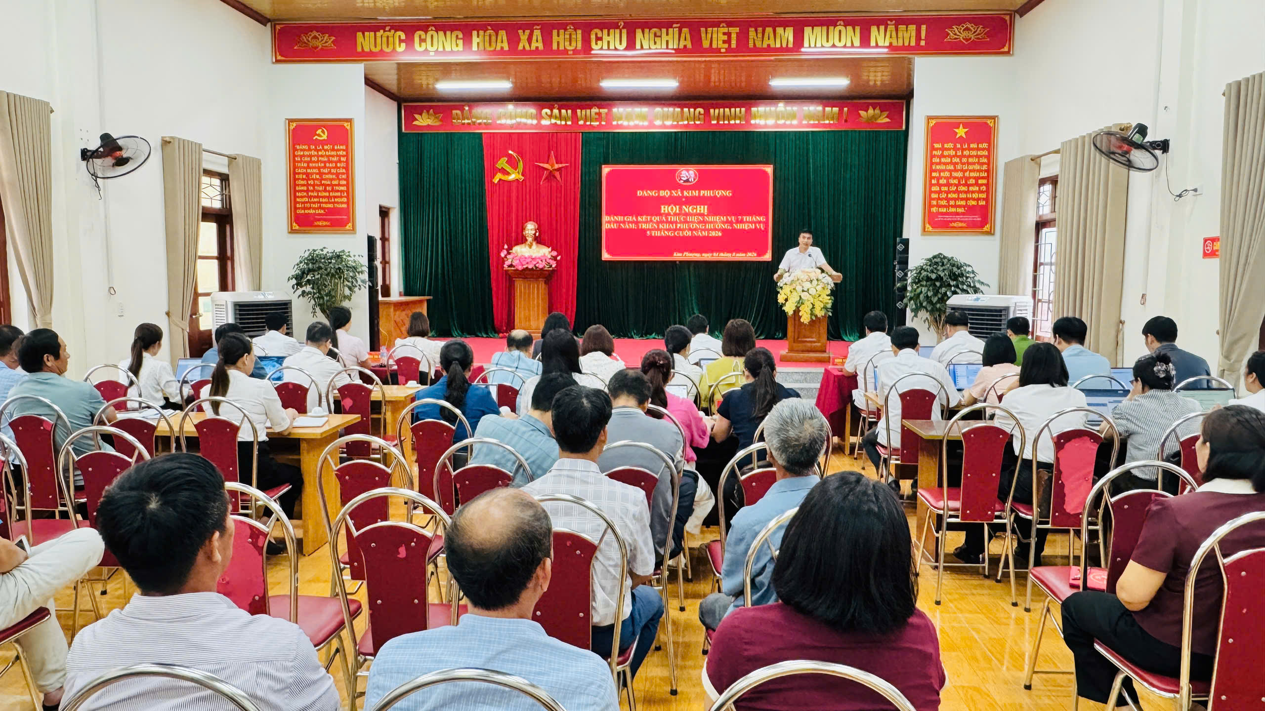 ĐẢNG ỦY XÃ KIM PHƯỢNG ĐÁNH GIÁ KẾT QUẢ THỰC HIỆN NHIỆM VỤ 7 THÁNG ĐẦU NĂM 2026