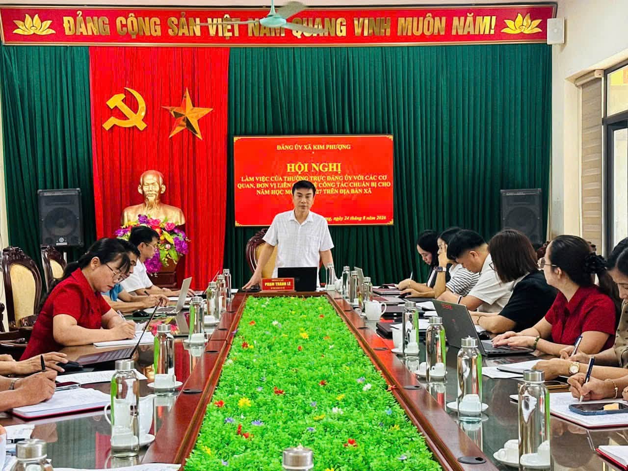 ĐẢNG ỦY XÃ KIM PHƯỢNG LÀM VIỆC VỀ CÔNG TÁC CHUẨN BỊ NĂM HỌC MỚI 2026 - 2027
